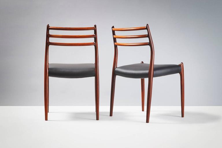 Mid-20th Century Niels O. Moller Model 78 Rosewood Dining Chairs, 1962 For Sale