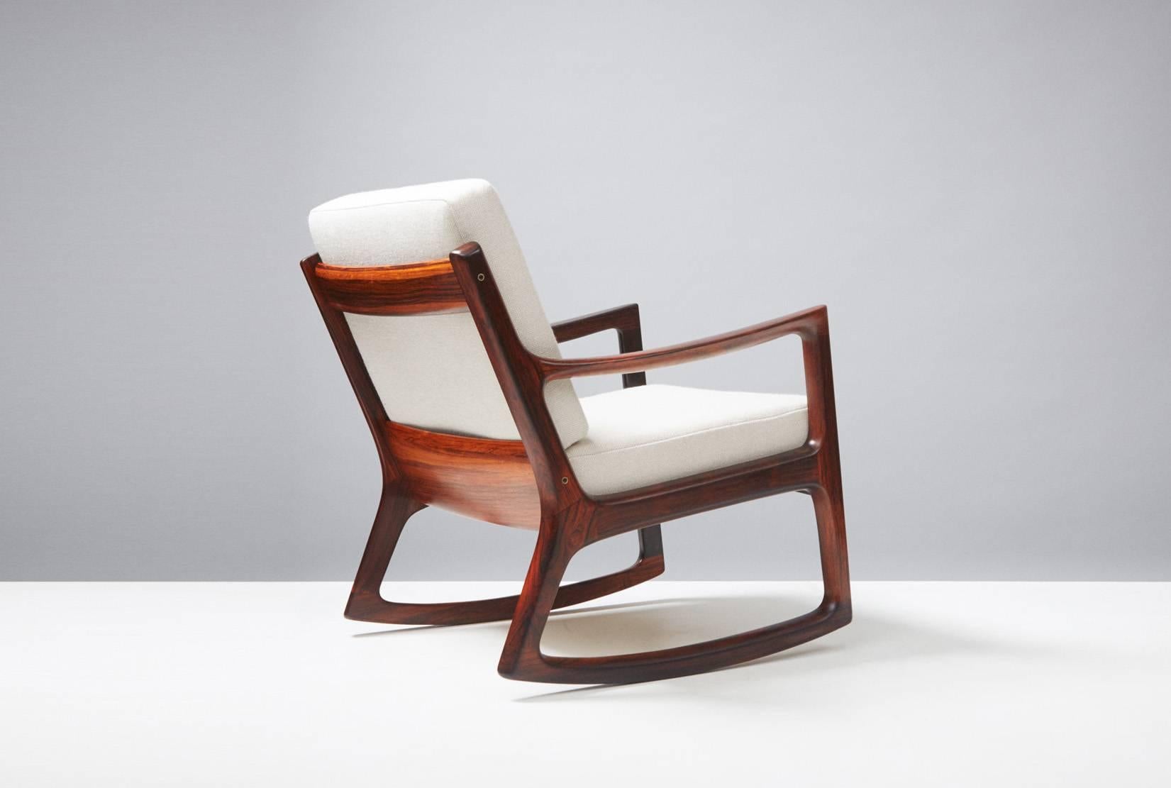 Scandinavian Modern Ole Wanscher Rosewood Rocking Chair, circa 1960
