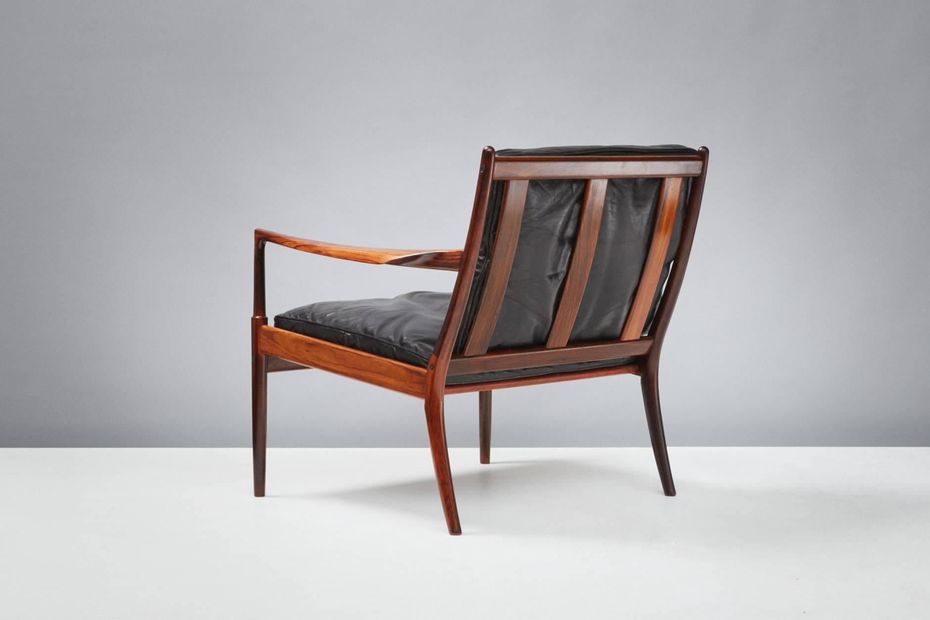 Swedish Ib Kofod-Larsen 'Samso' Rosewood Lounge Chair, circa 1960s