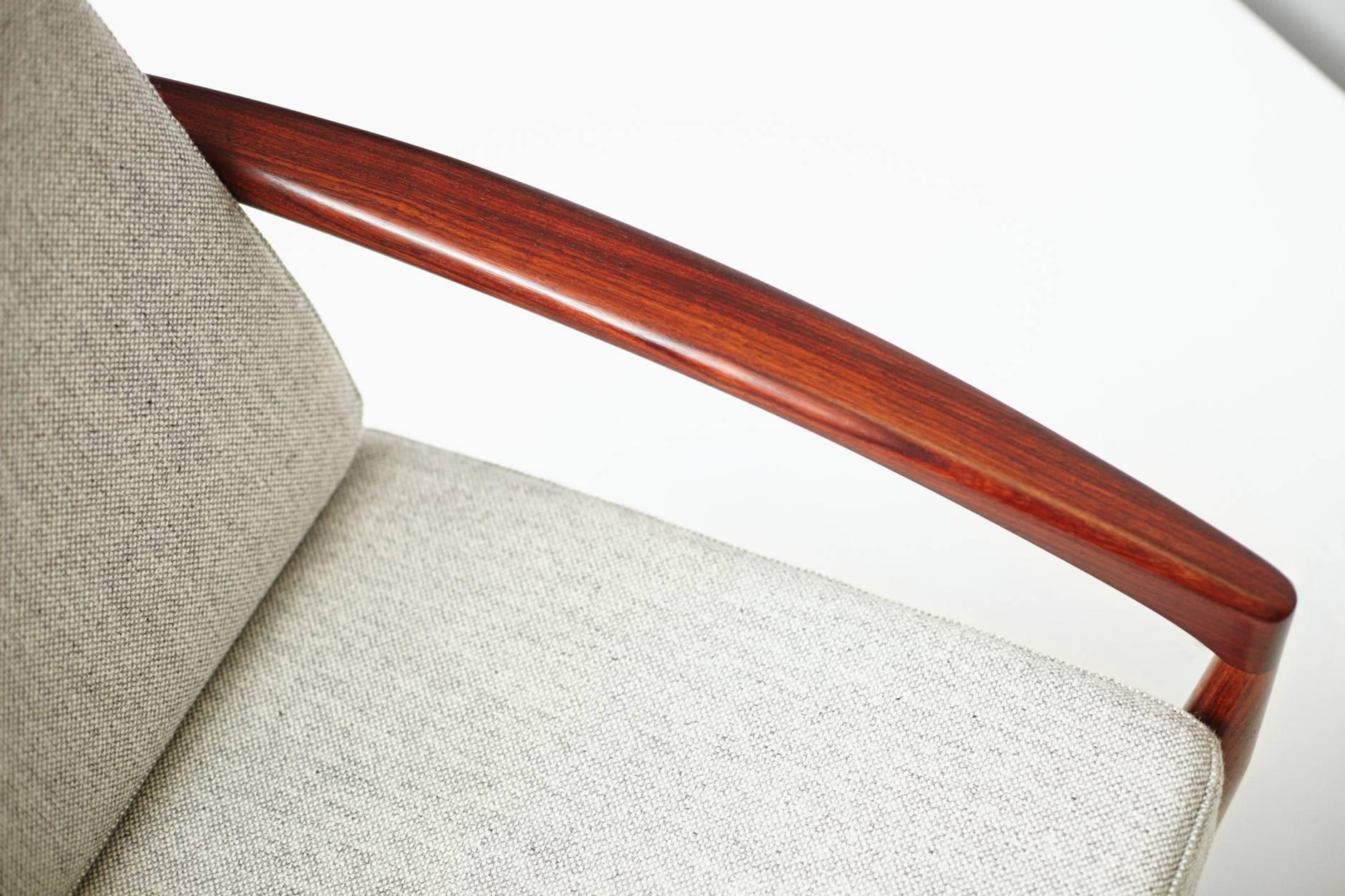 Leather Kai Kristiansen Rosewood Paper Knife Chair, 1955