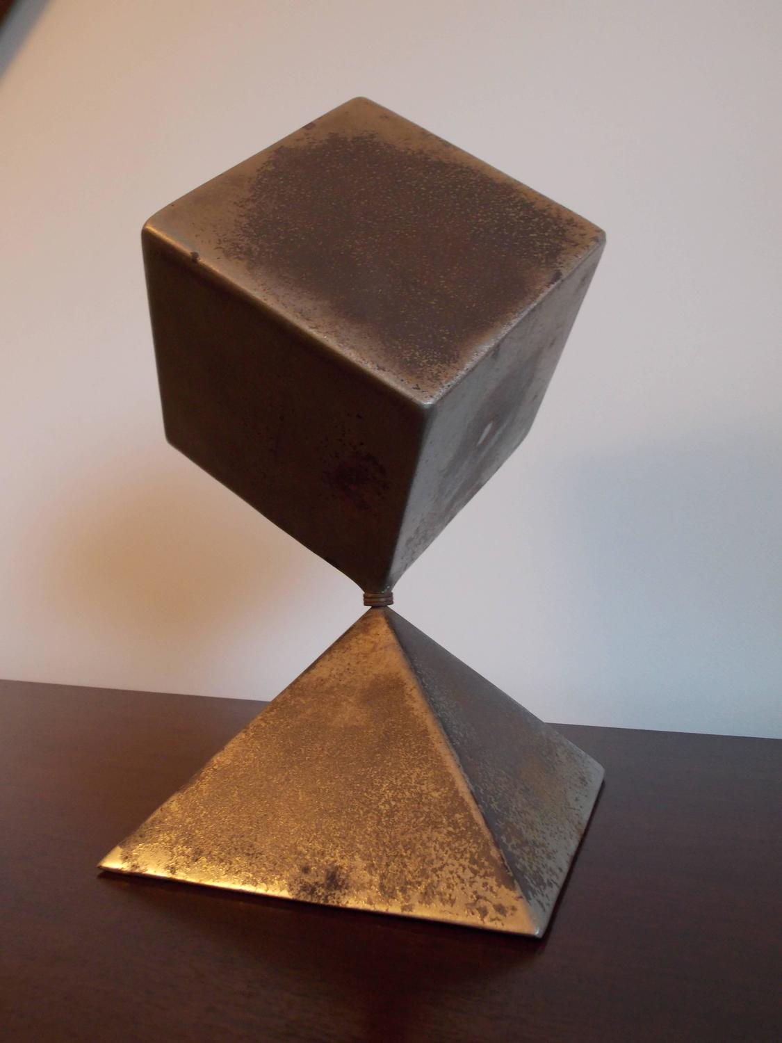 Vintage Modern Art Geometric Cube Sculpture at 1stdibs