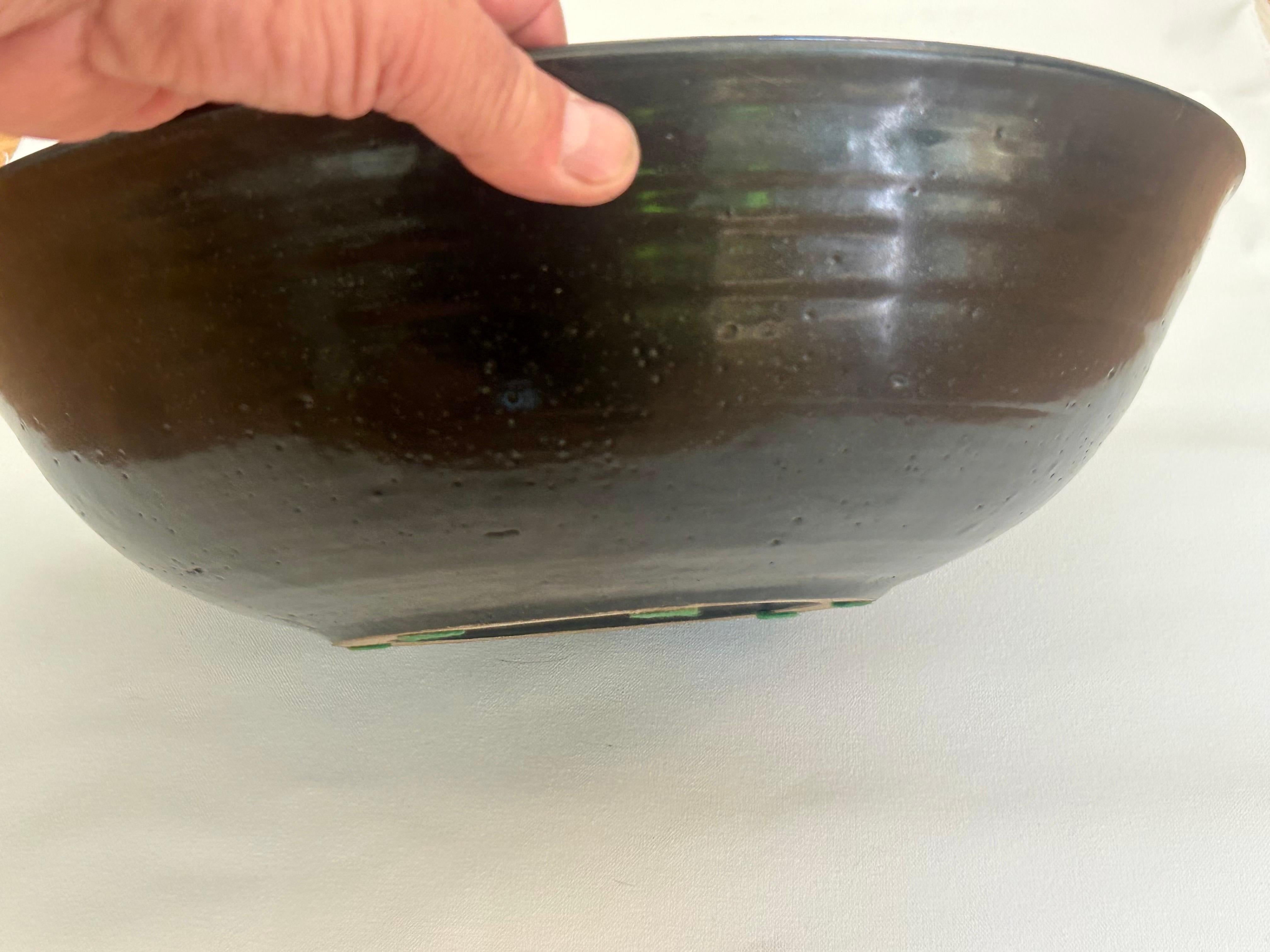 Cuenco grande de gres Studio Toshiko Takaezu en venta 1