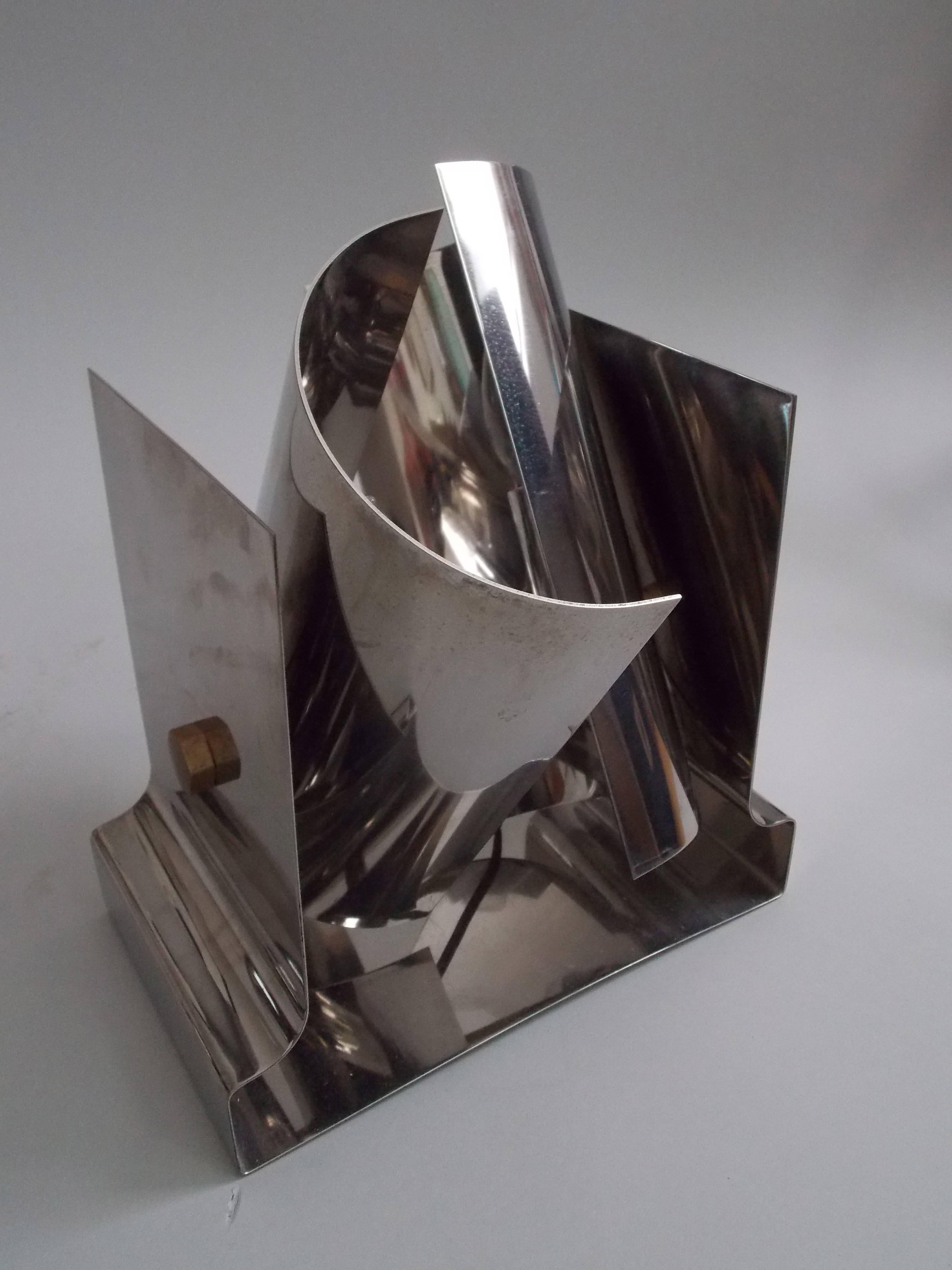 20th Century  Architectural Steel Lamp Francois Monnet Attributed