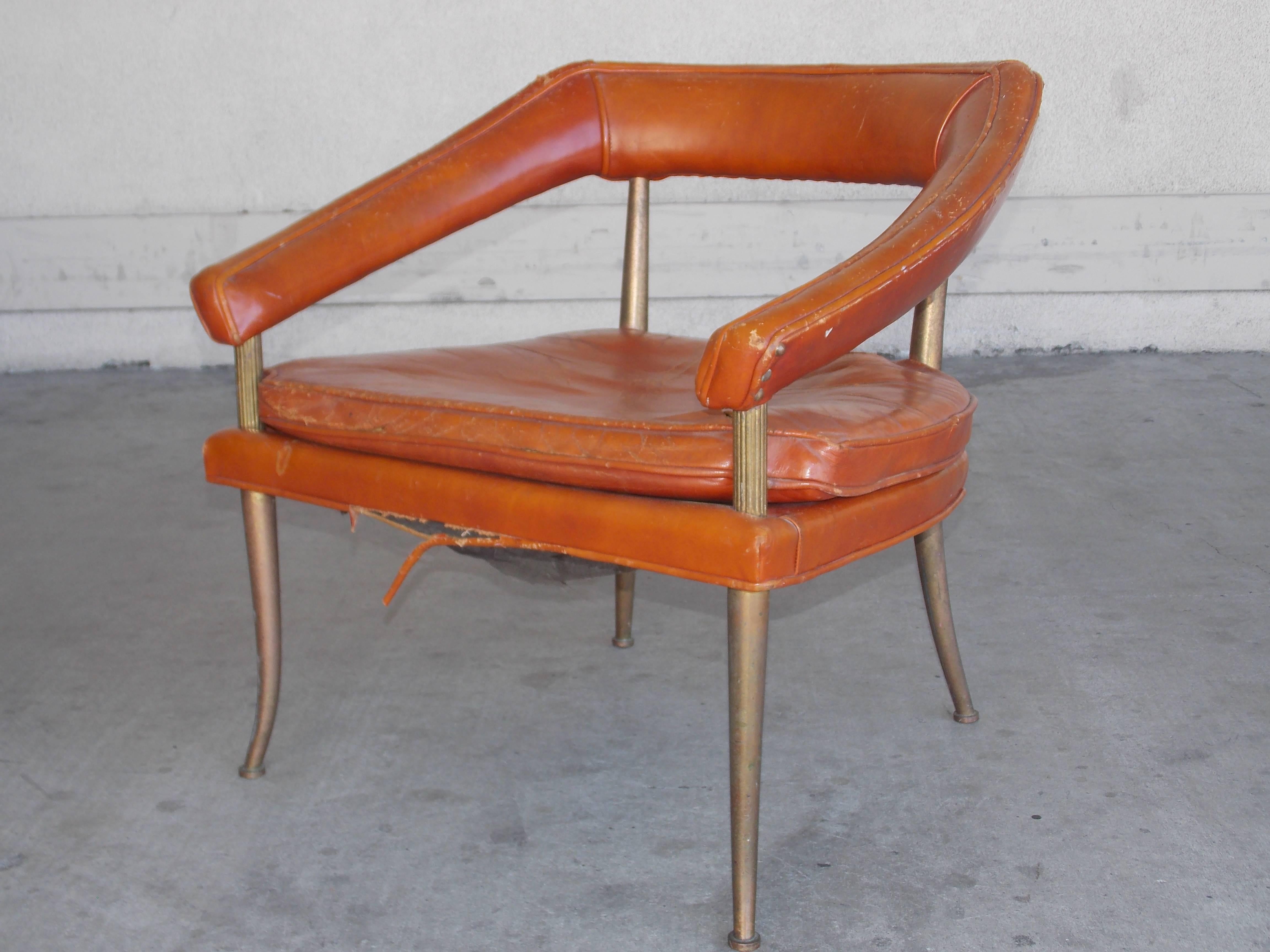American William Billy Haines Occasional Leather Chair