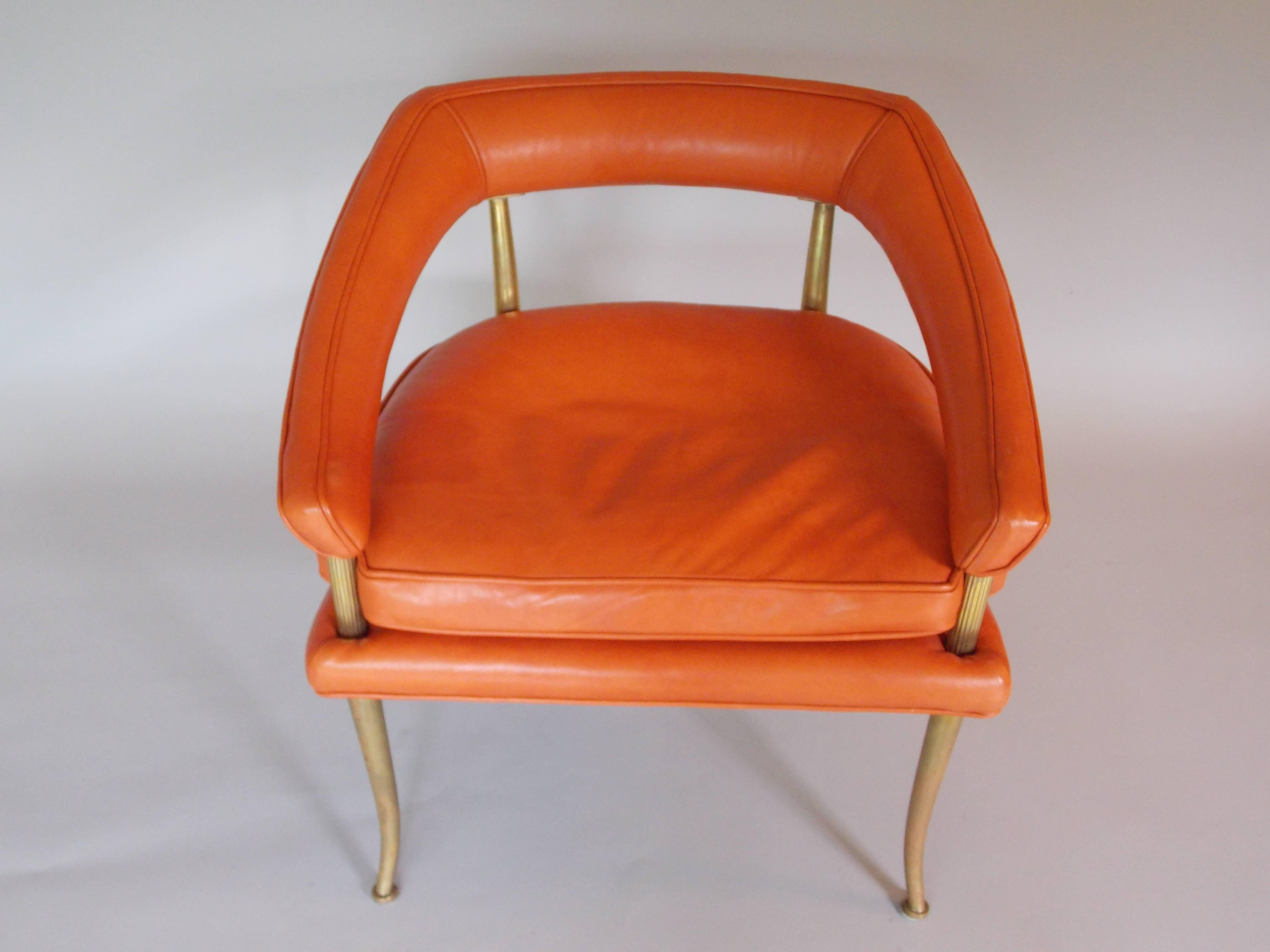 Metalwork William Billy Haines Occasional Leather Chair