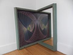 Tom Cracraft Corner Sculpture with Op Art Painting and Mirror
