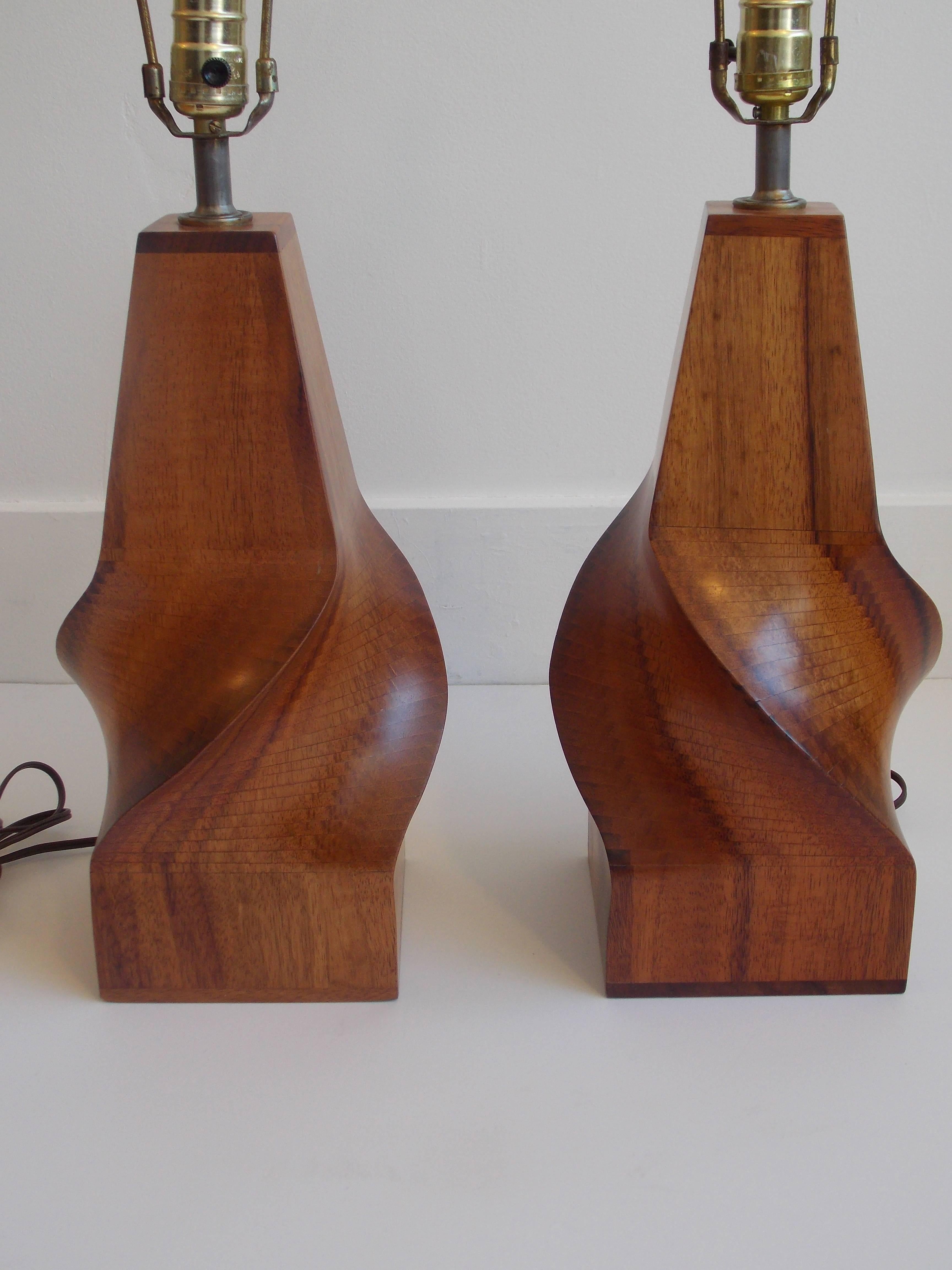 Modern Studio Crafted Artisan Wood Lamps