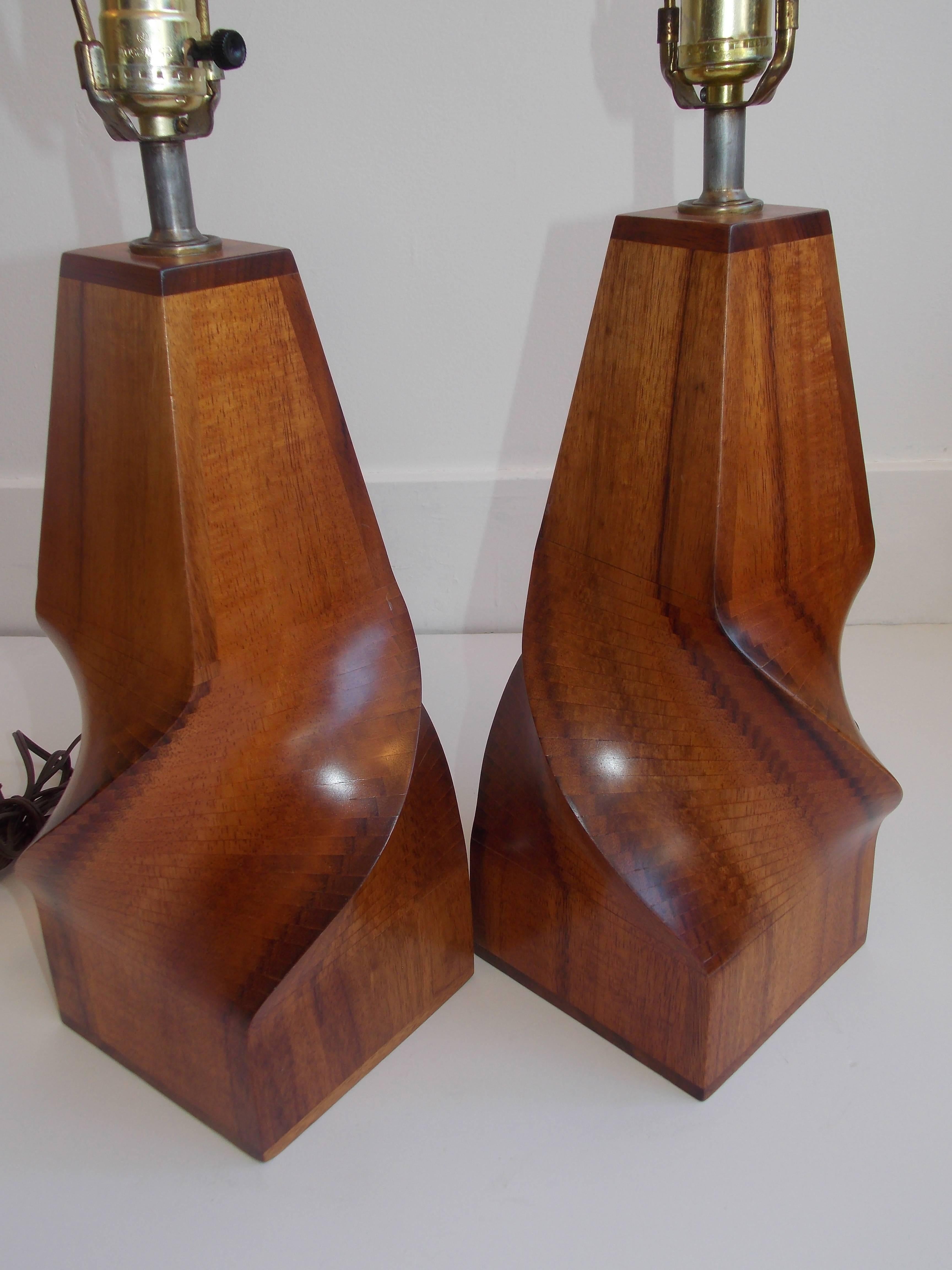 American Studio Crafted Artisan Wood Lamps