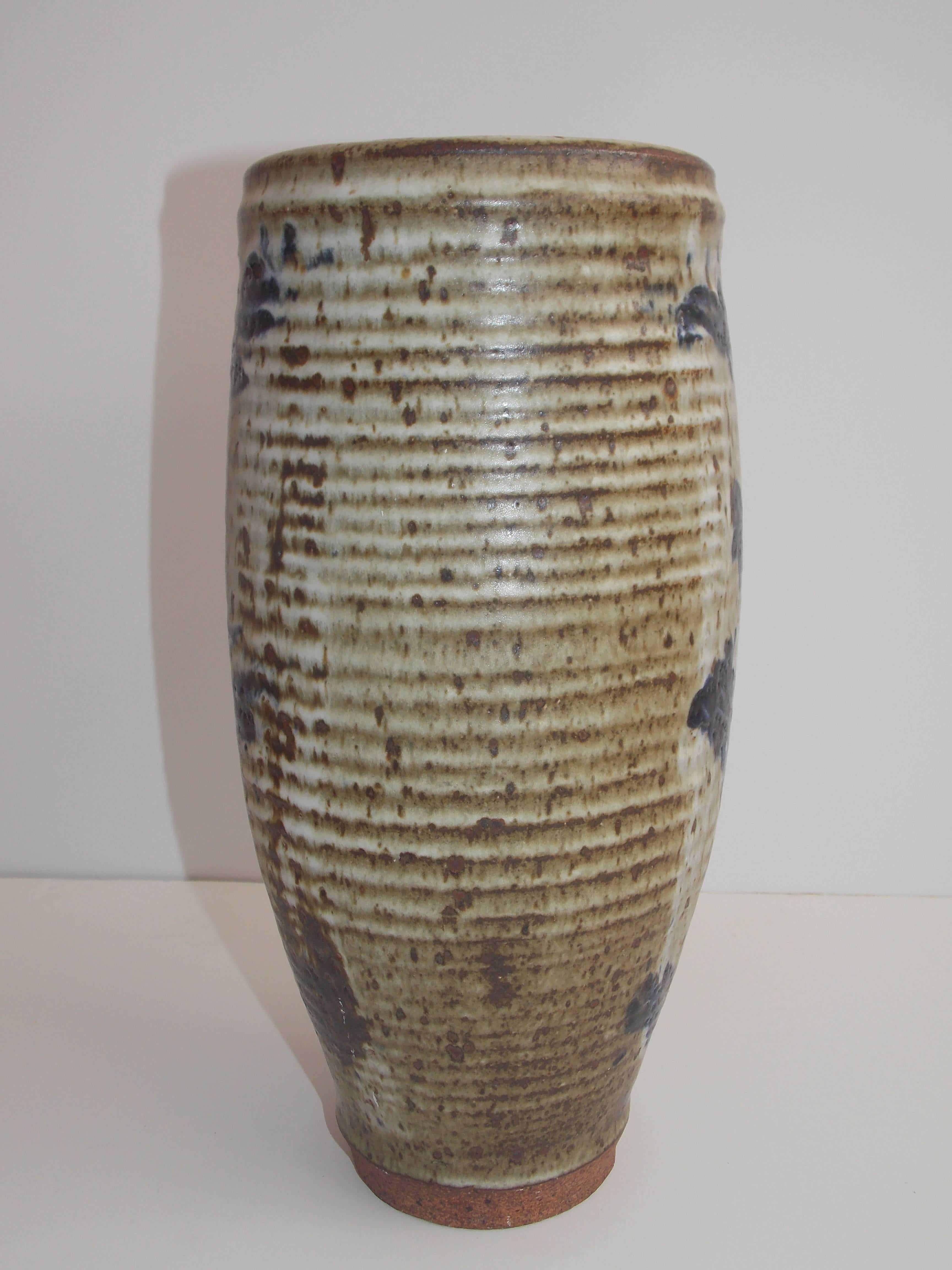 Mid-Century Modern Vivika & Otto Heino Tall Studio Pottery Vase