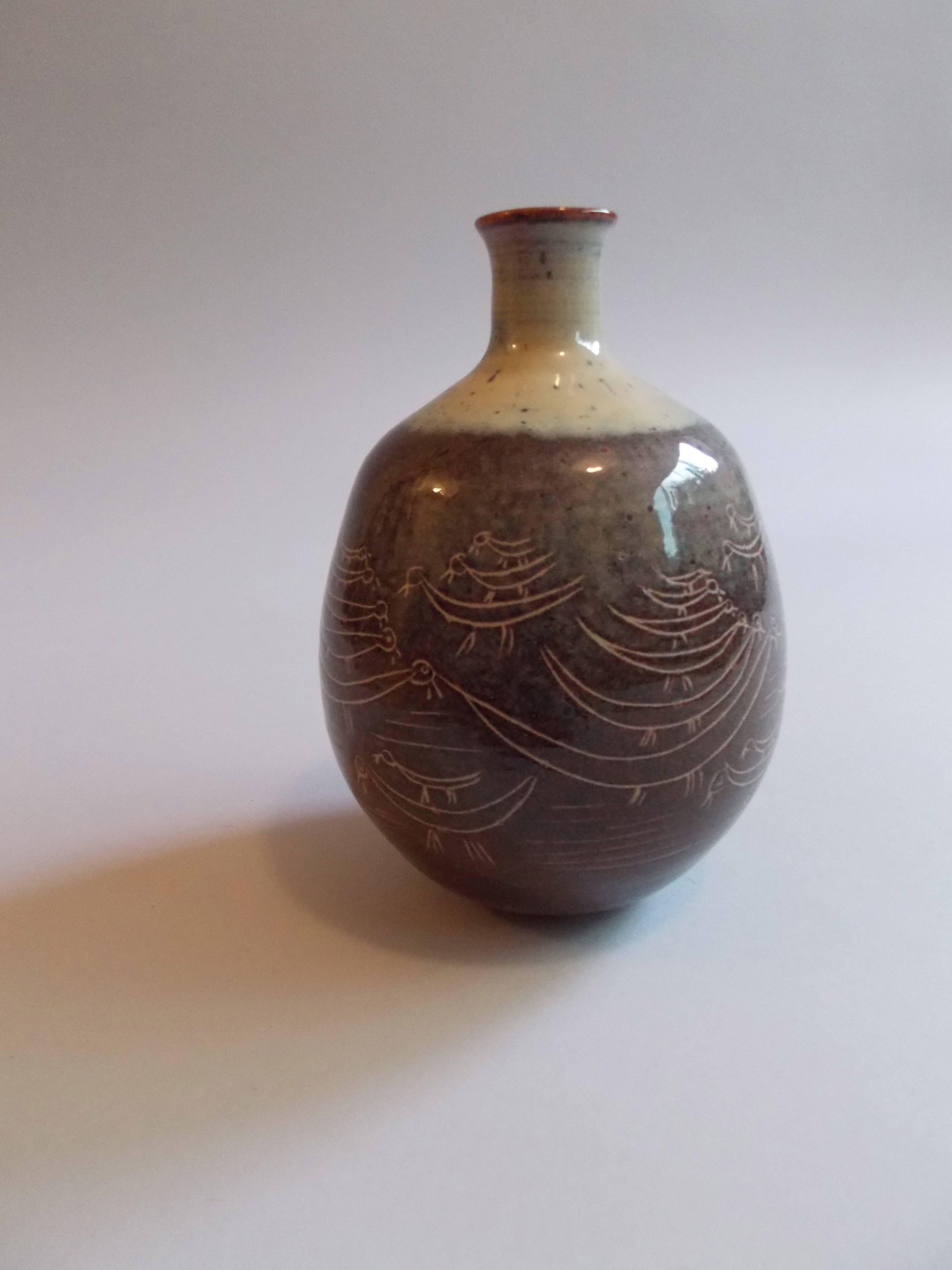 Mid-Century Modern Edwin & Mary Scheier Studio Pottery Vase