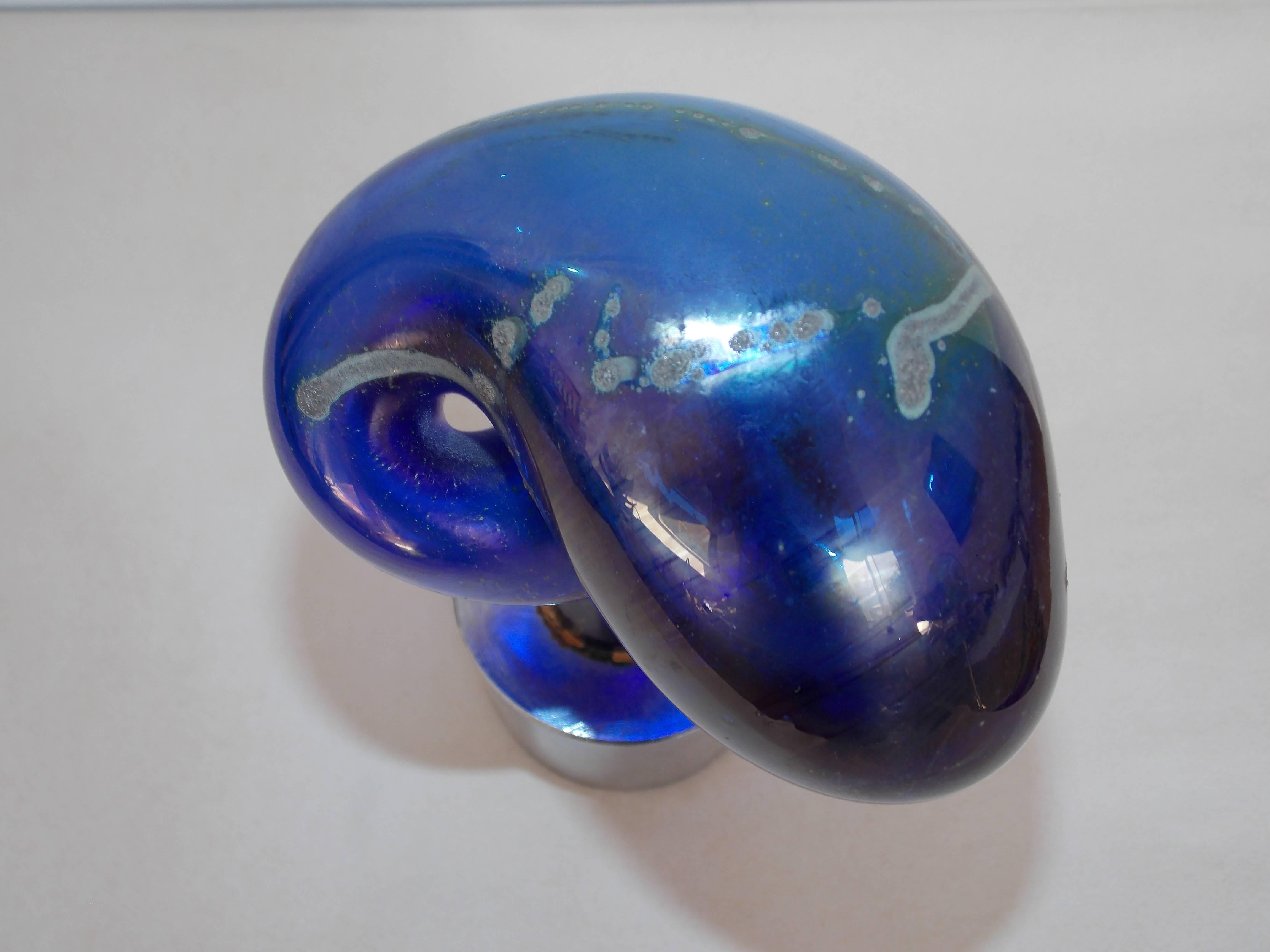 American Modern Glass Sculpture Nils Lou For Sale