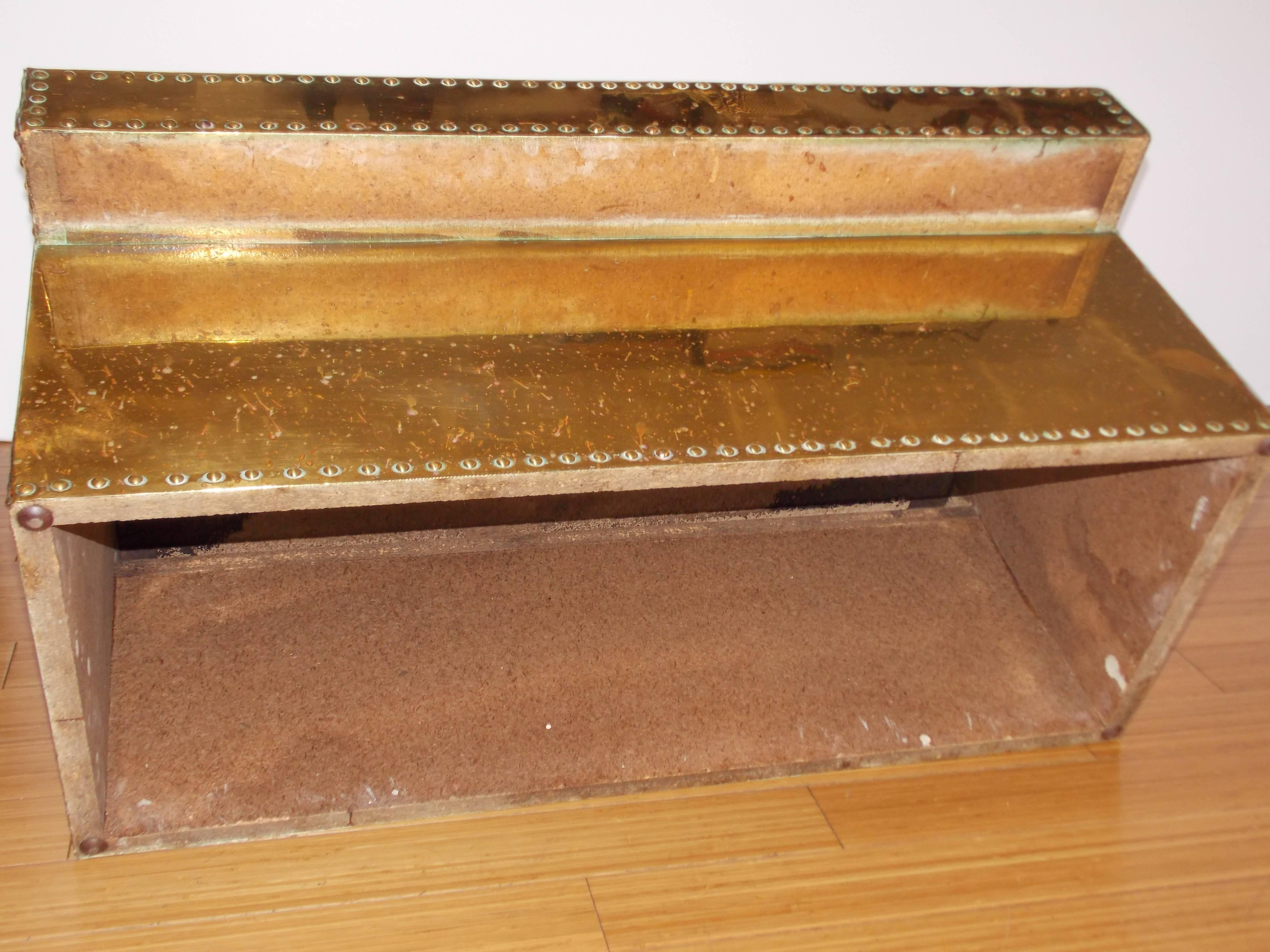 Sarreid Ltd Brass Studded T Shape Coffee Table 4