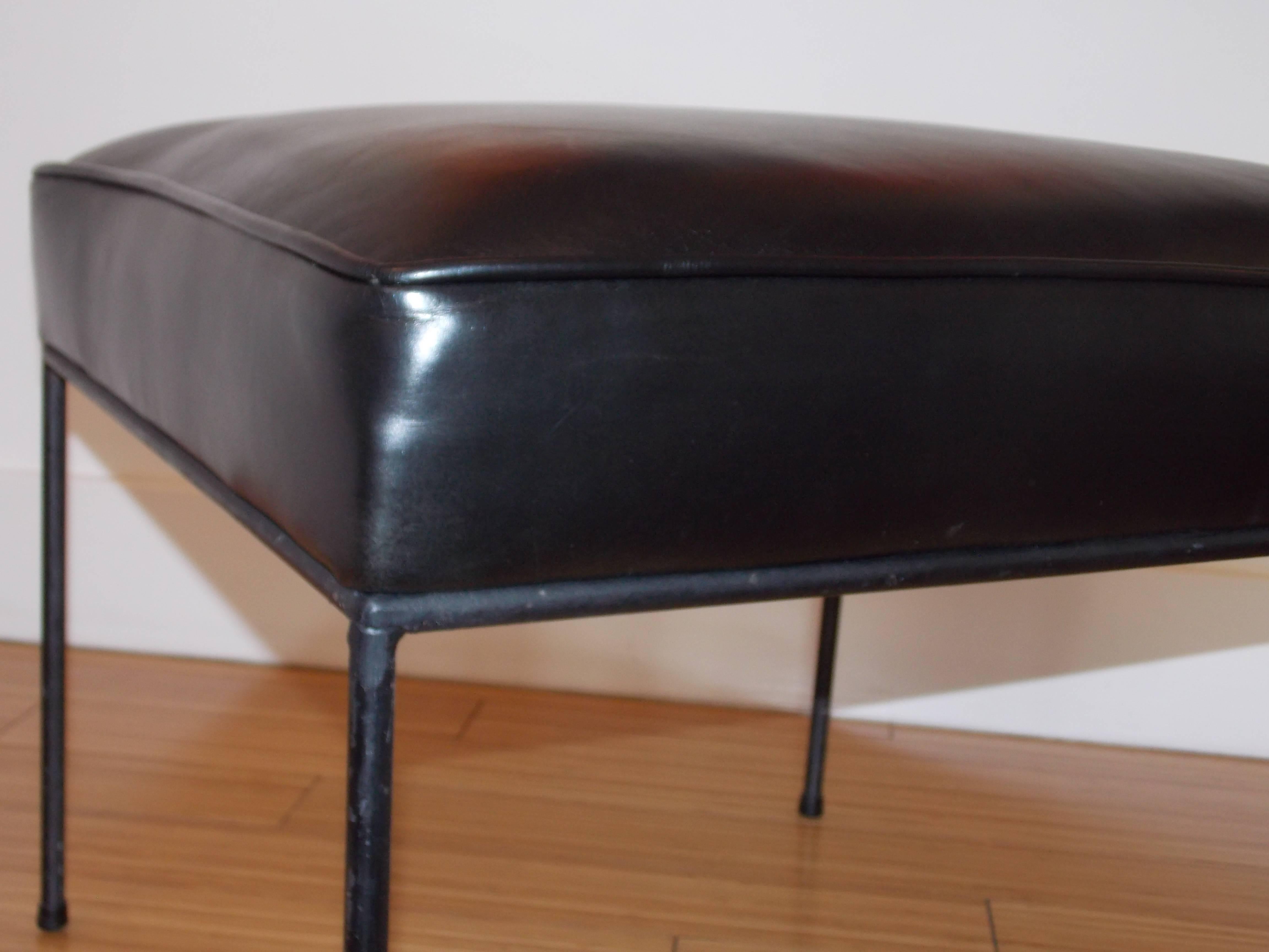 American Paul McCobb Leather Occasional Stool or Ottoman