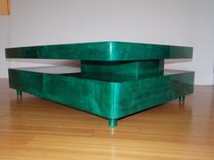 Aldo Tura Emerald Green Parchment Coffee Table