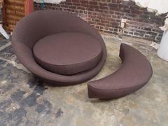 Milo Baughman Round Loveseat or Lounge Chair with Ottoman