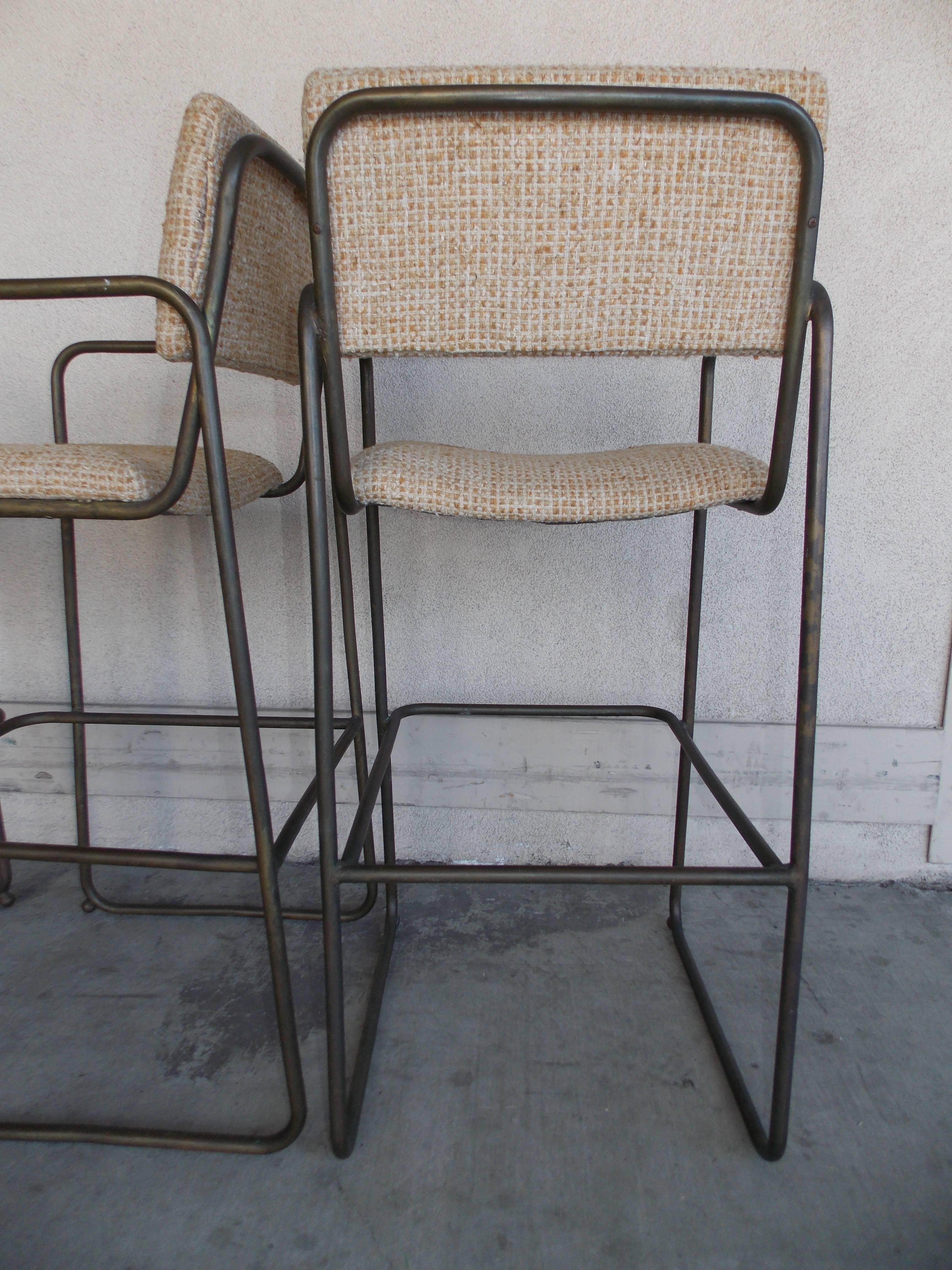 Late 20th Century Kipp Stewart Bronze Bar Stools for Terra California Design