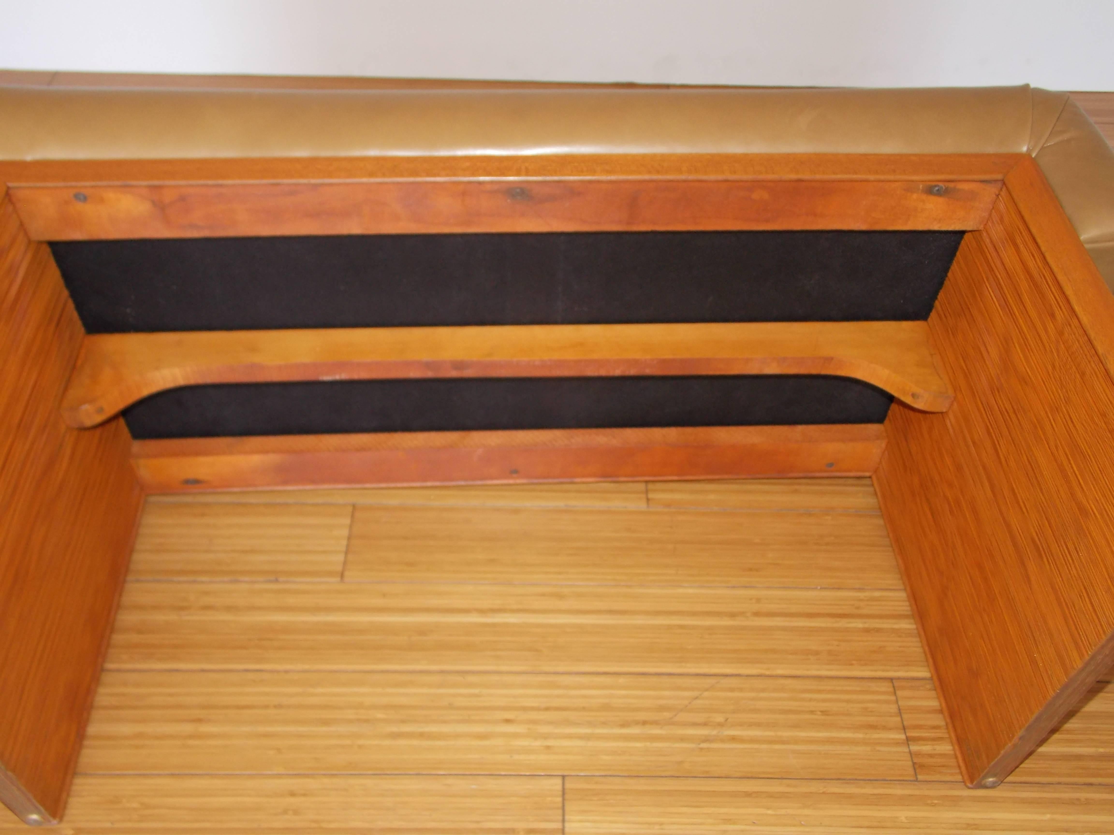 Rare Paul Frankl Occasional Leather Bench for Brown & Saltman 3
