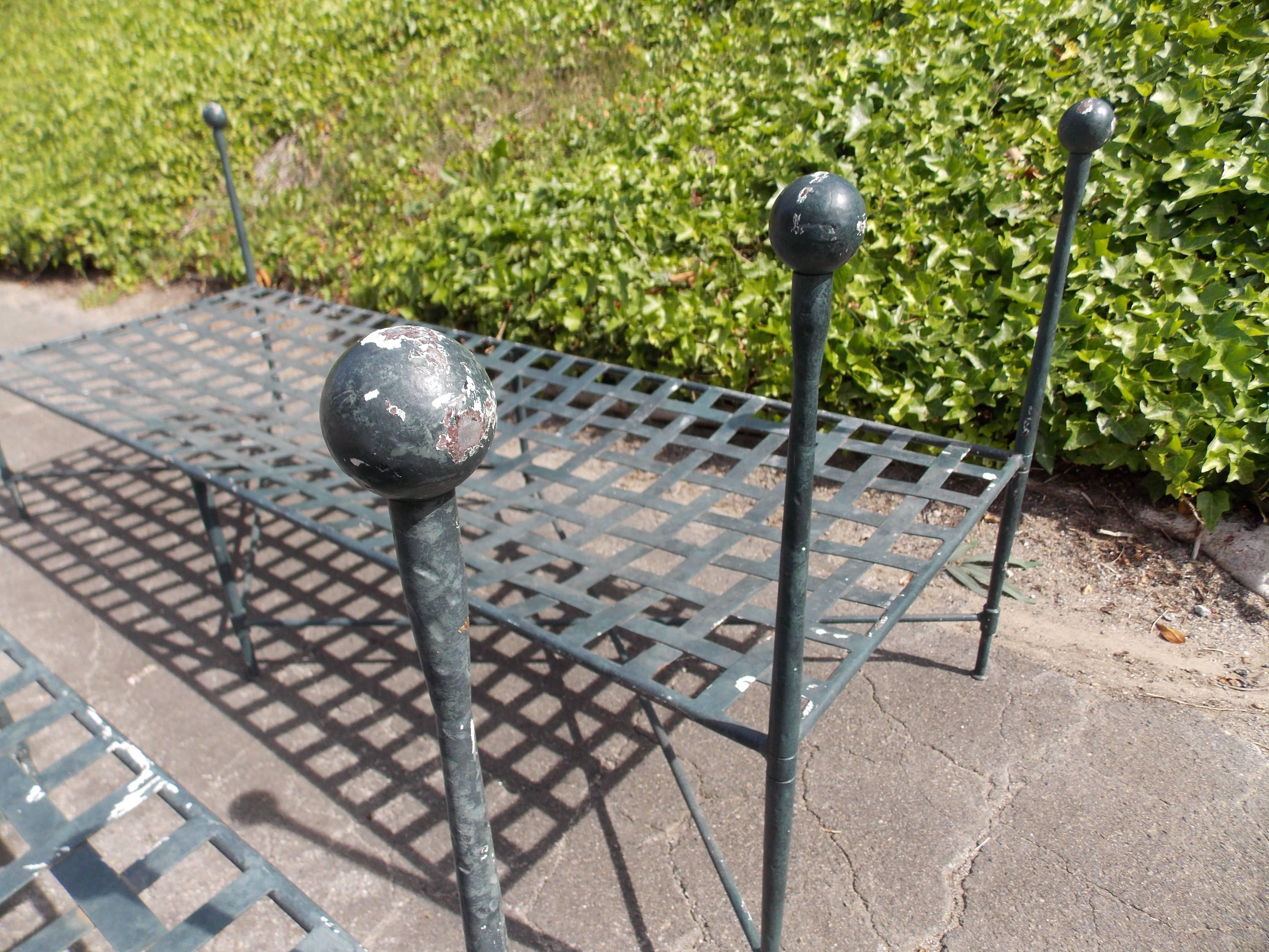 Rare Pair of Iron Benches by Mario Papperzini for Salterini In Good Condition In Los Angeles, CA