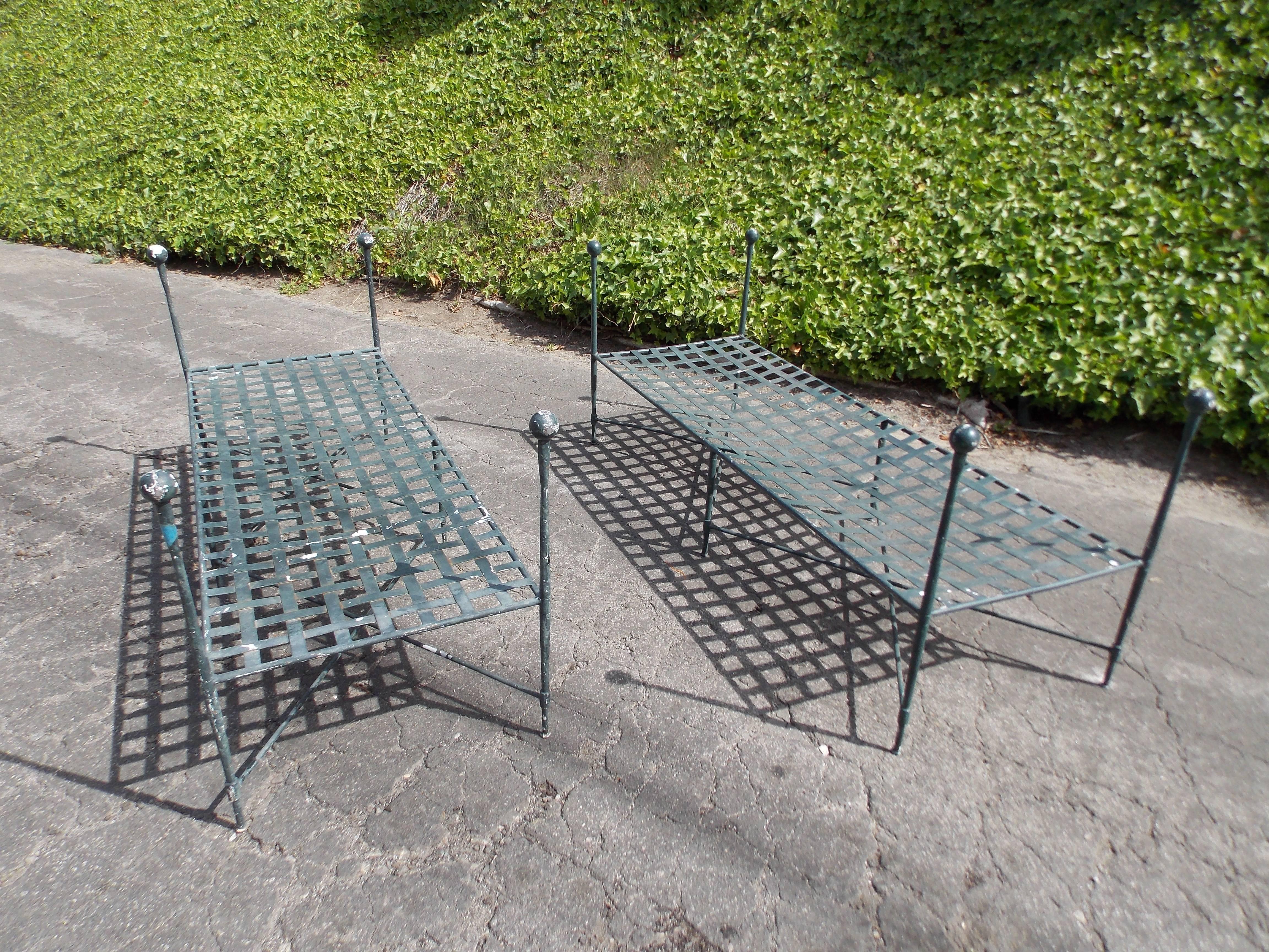 Rare Pair of Iron Benches by Mario Papperzini for Salterini 1