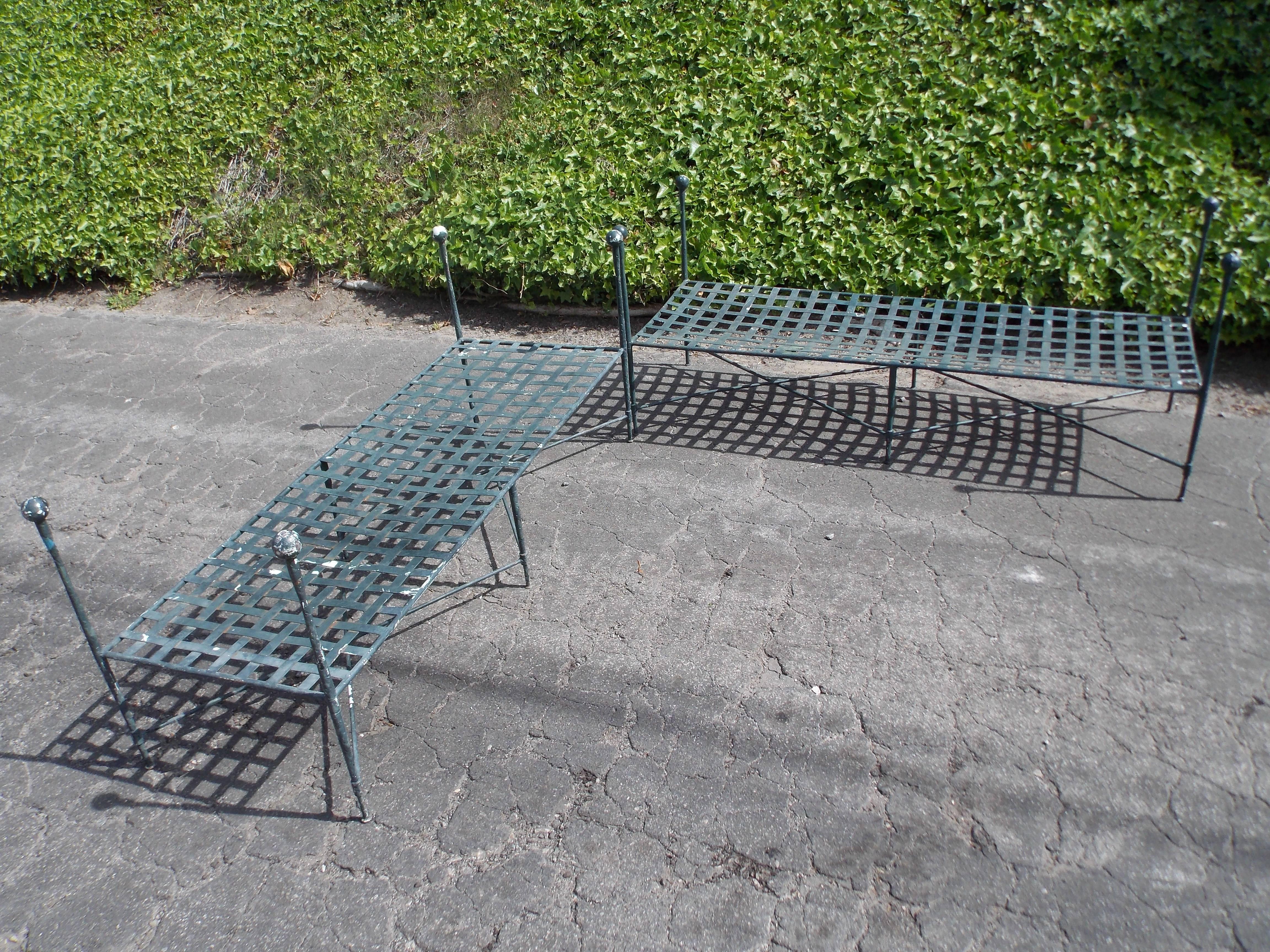 Rare Pair of Iron Benches by Mario Papperzini for Salterini 4