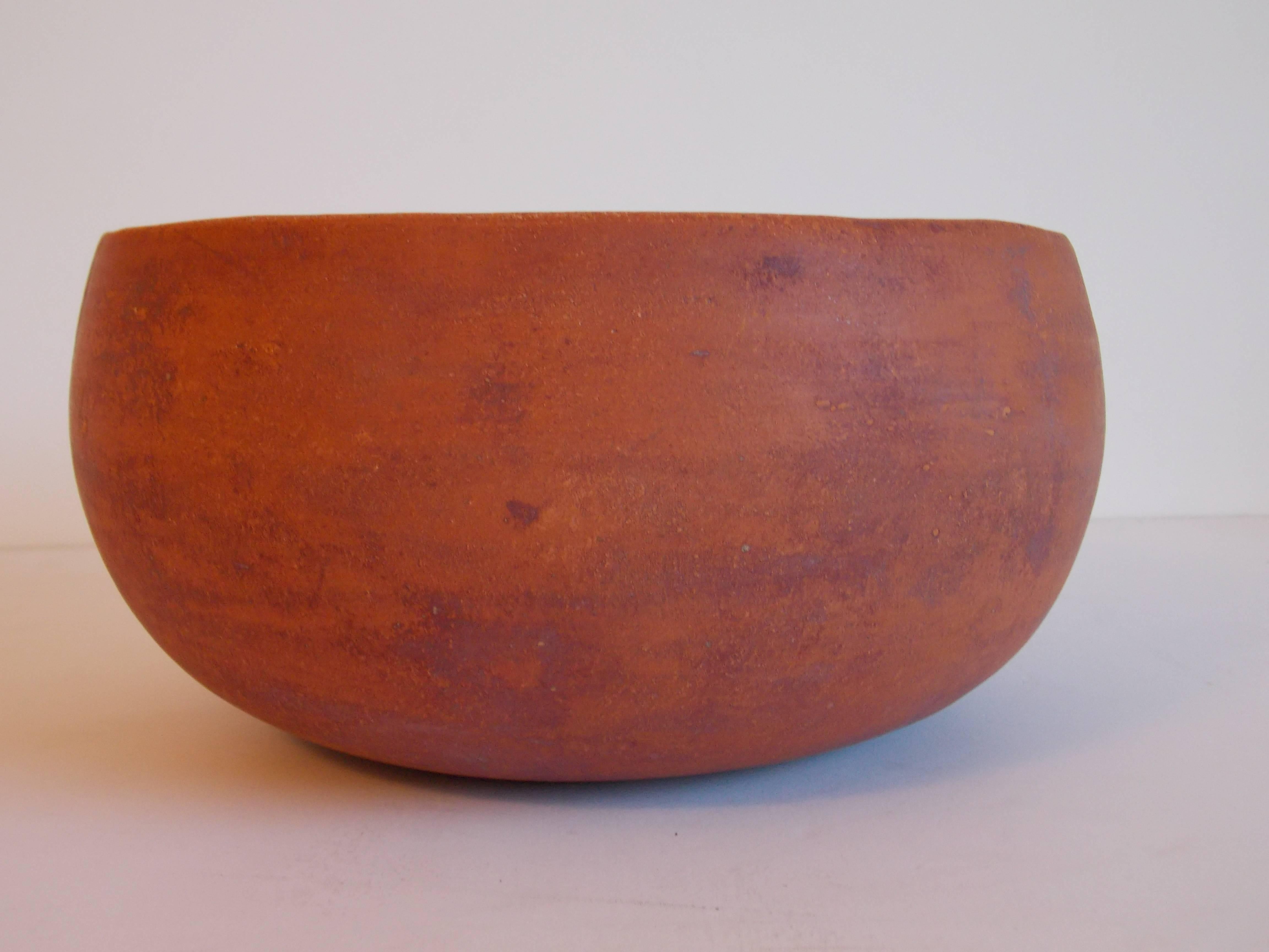 American John Follis Terra Cotta Bowl for Architectural Pottery California Design