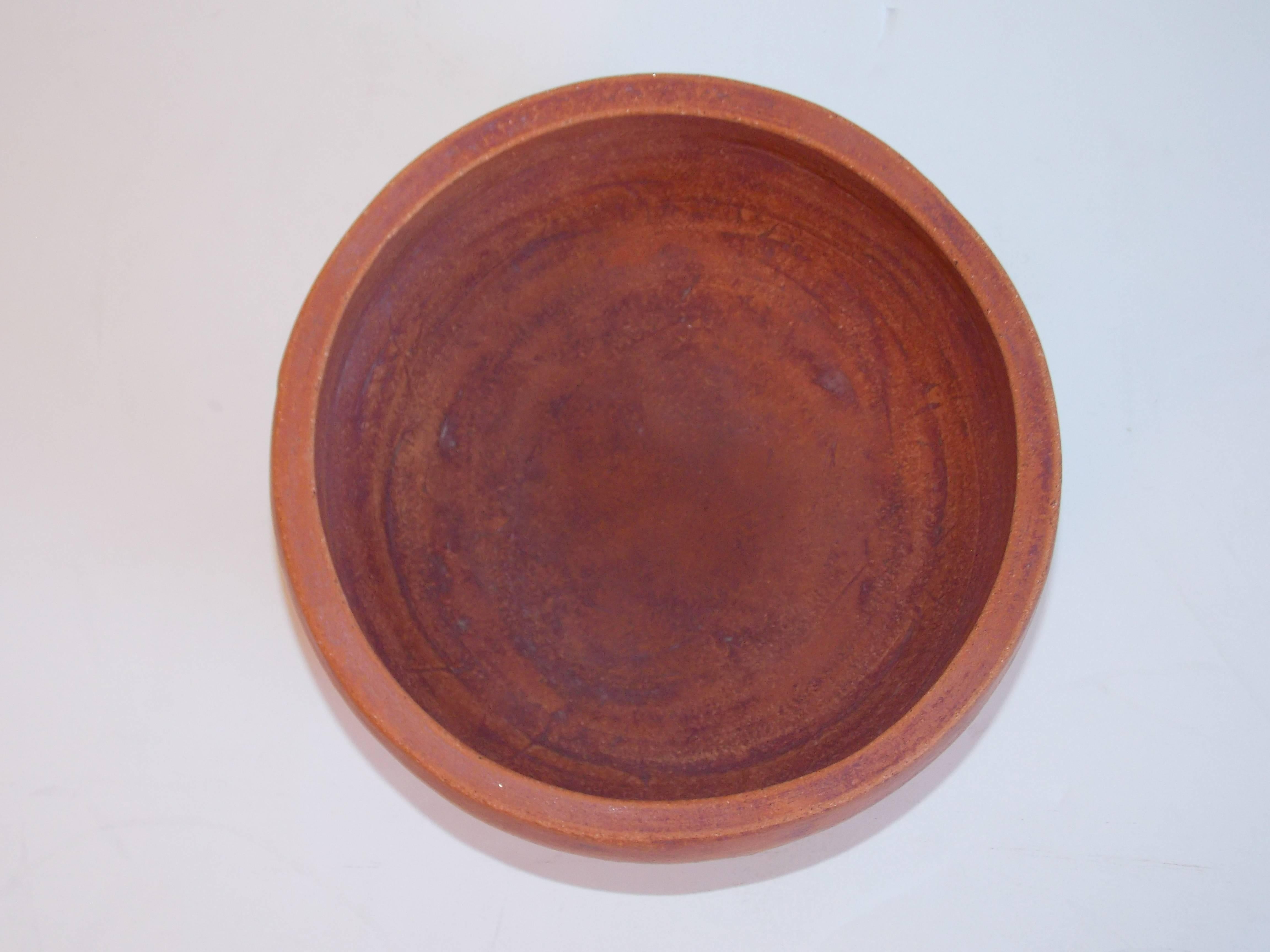 John Follis Terra Cotta Bowl for Architectural Pottery California Design In Excellent Condition In Los Angeles, CA