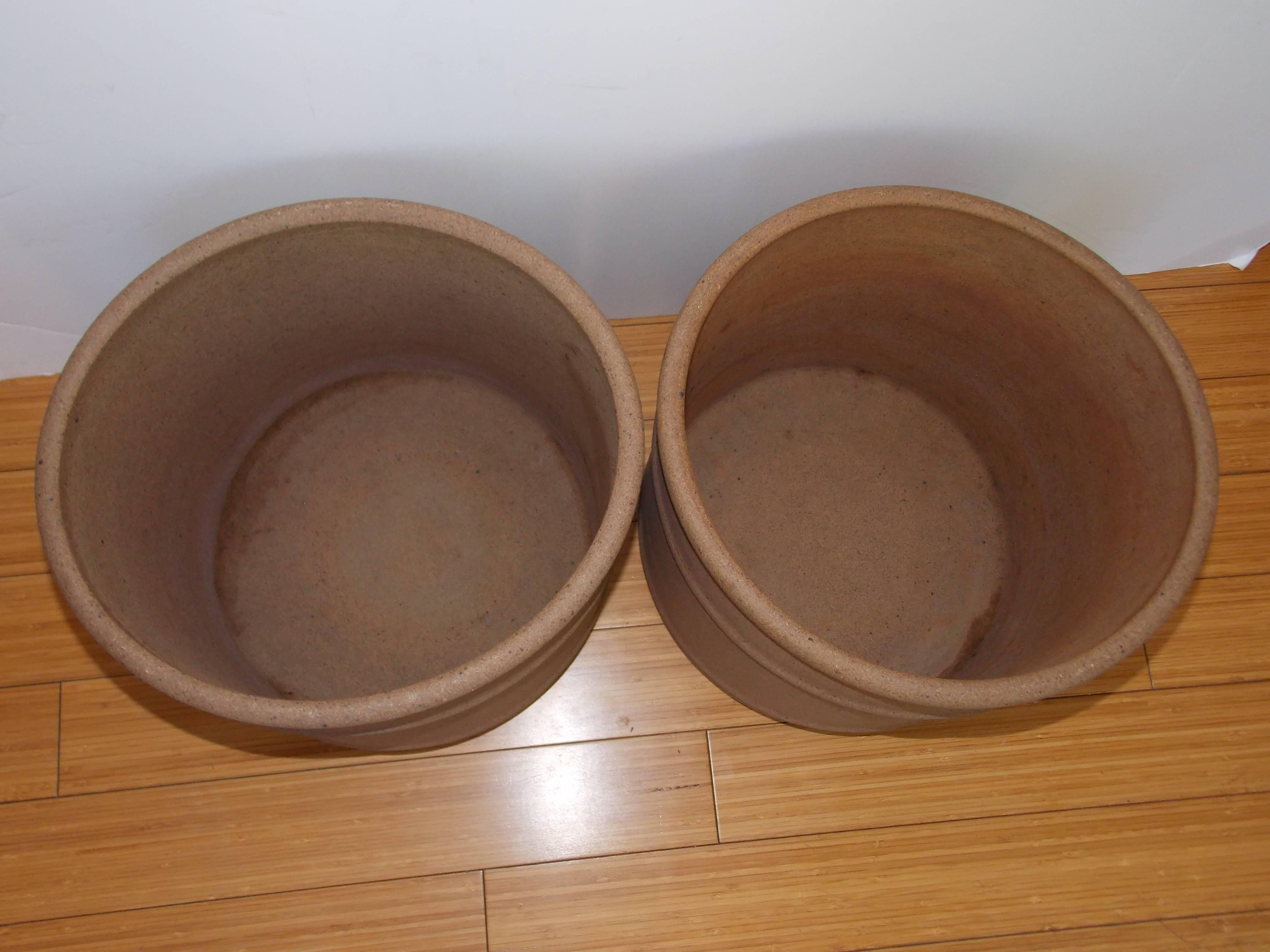 David Cressey Architectural Pottery Barrel Style Planters 1