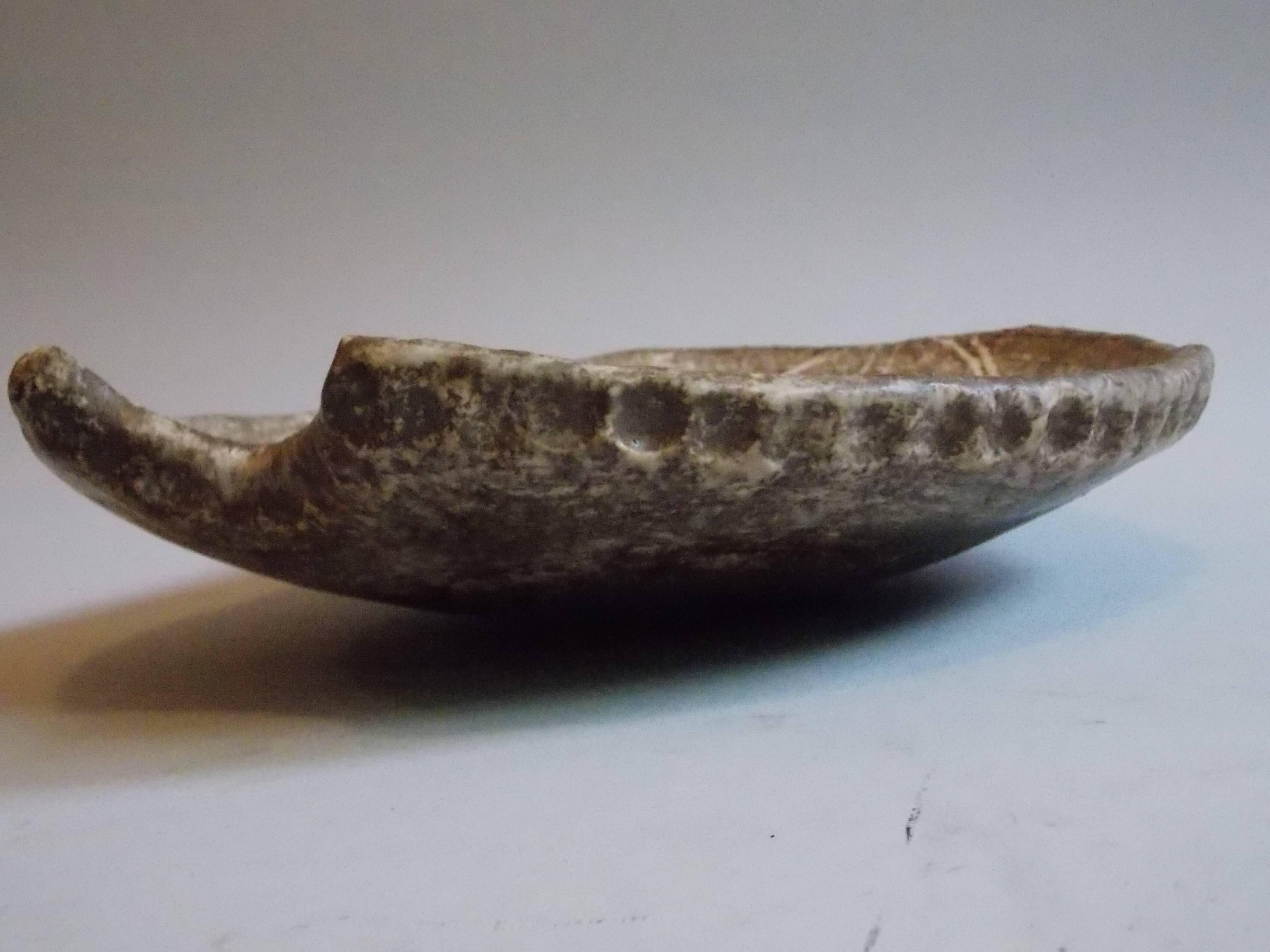 McCarty's Brutalist Studio Art Pottery Bowl or Charger at 1stDibs