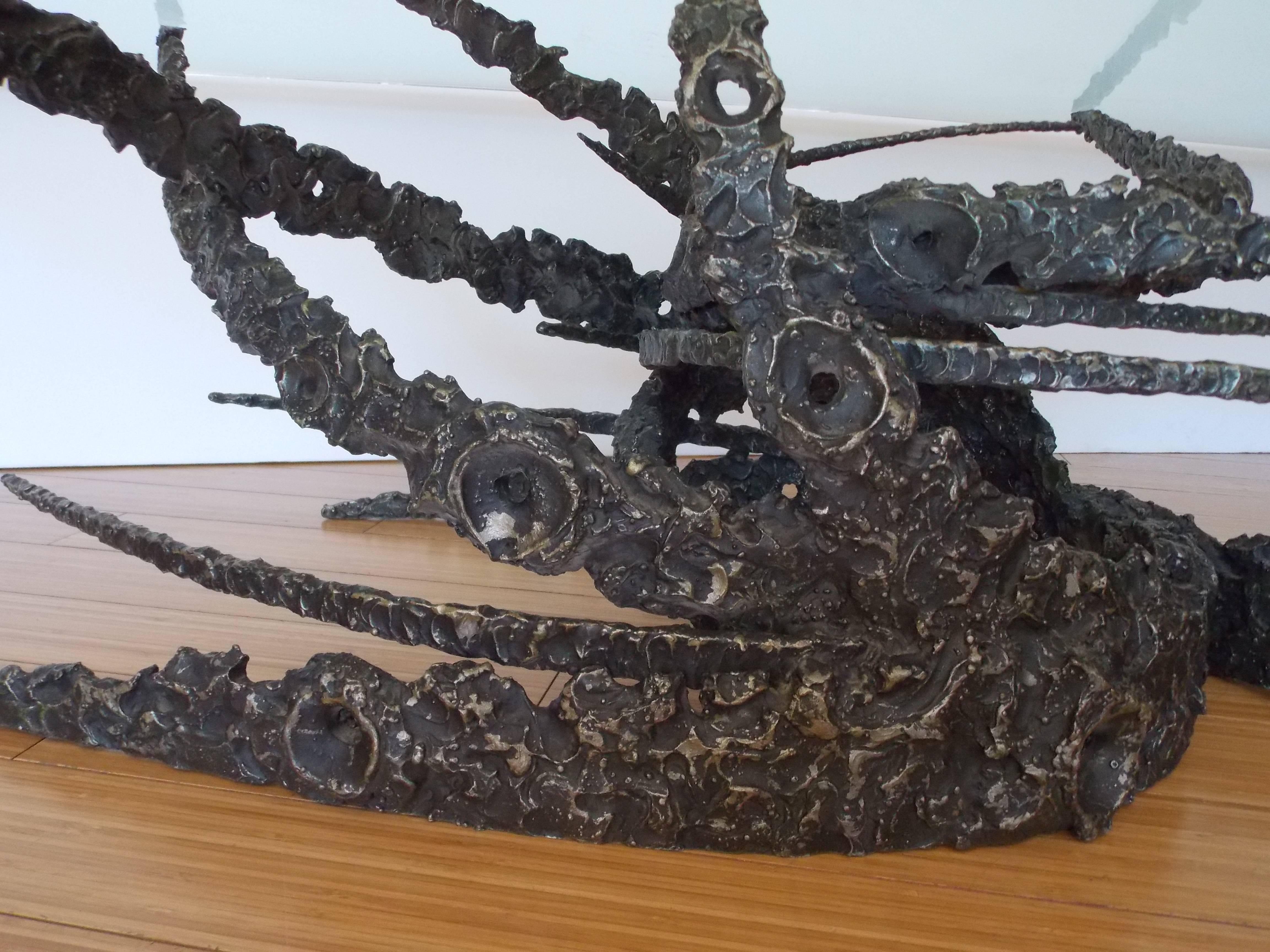 20th Century Daniel Gluck Brutalist Sculpture Table