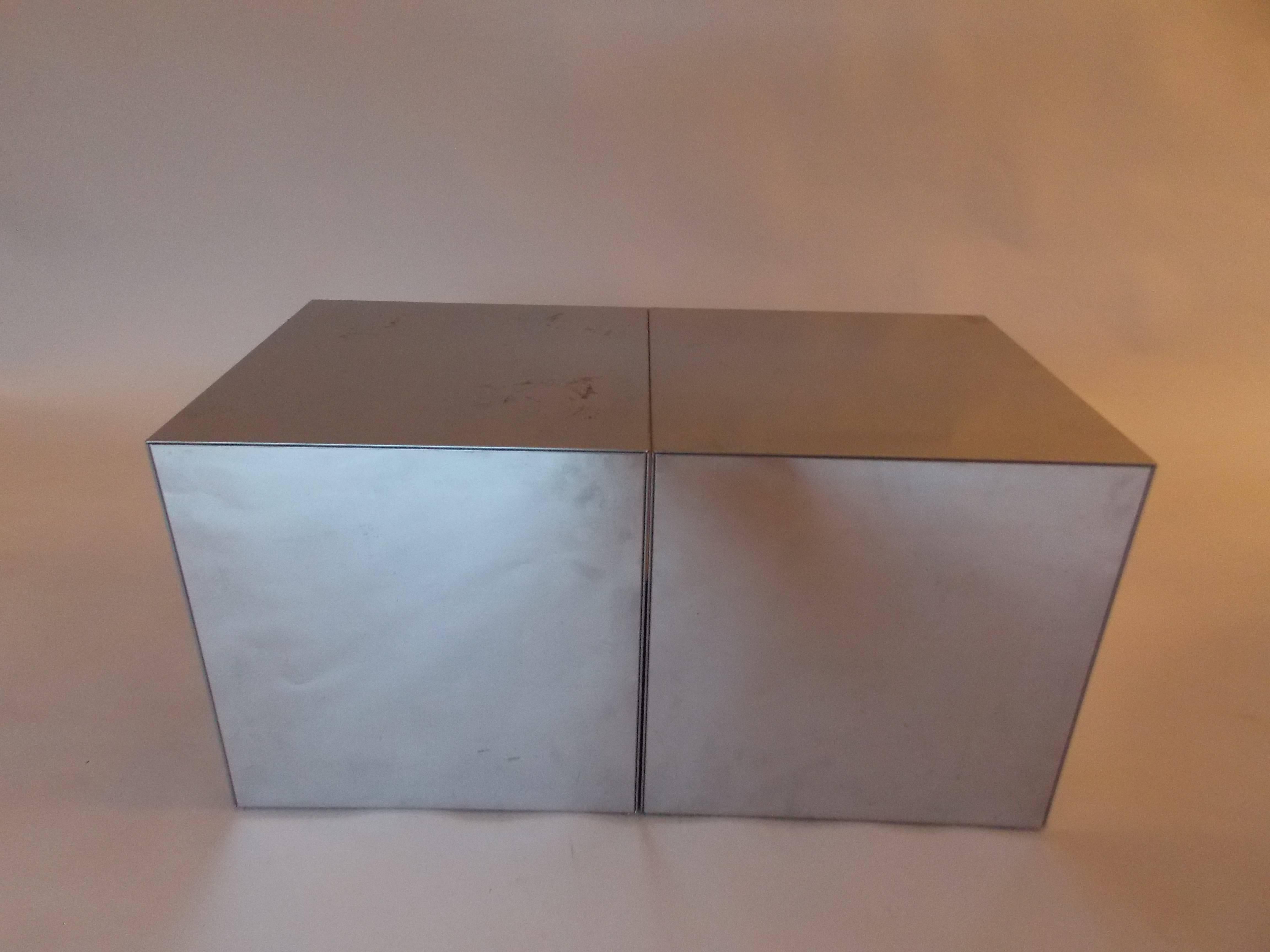 Late 20th Century Architectural Steel Cube Tables, USA