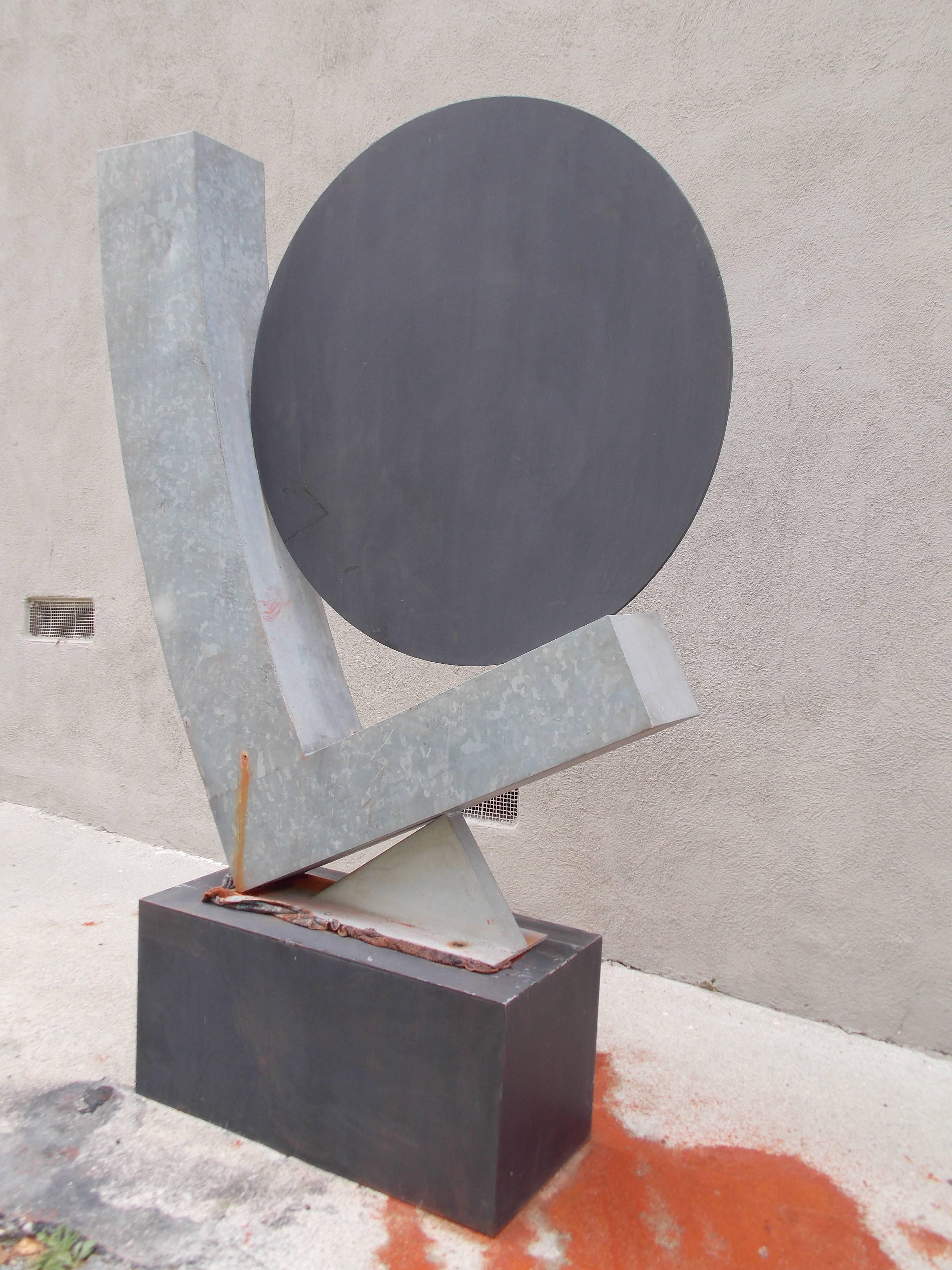 1946-
A custom piece from an estate in Beverly Hills.
It was displayed by the pool.
Both pieces are not attached. 
It had a solid concrete rectangle piece that sat between both pieces (on top of the bottom piece) roughly about two 3' high.