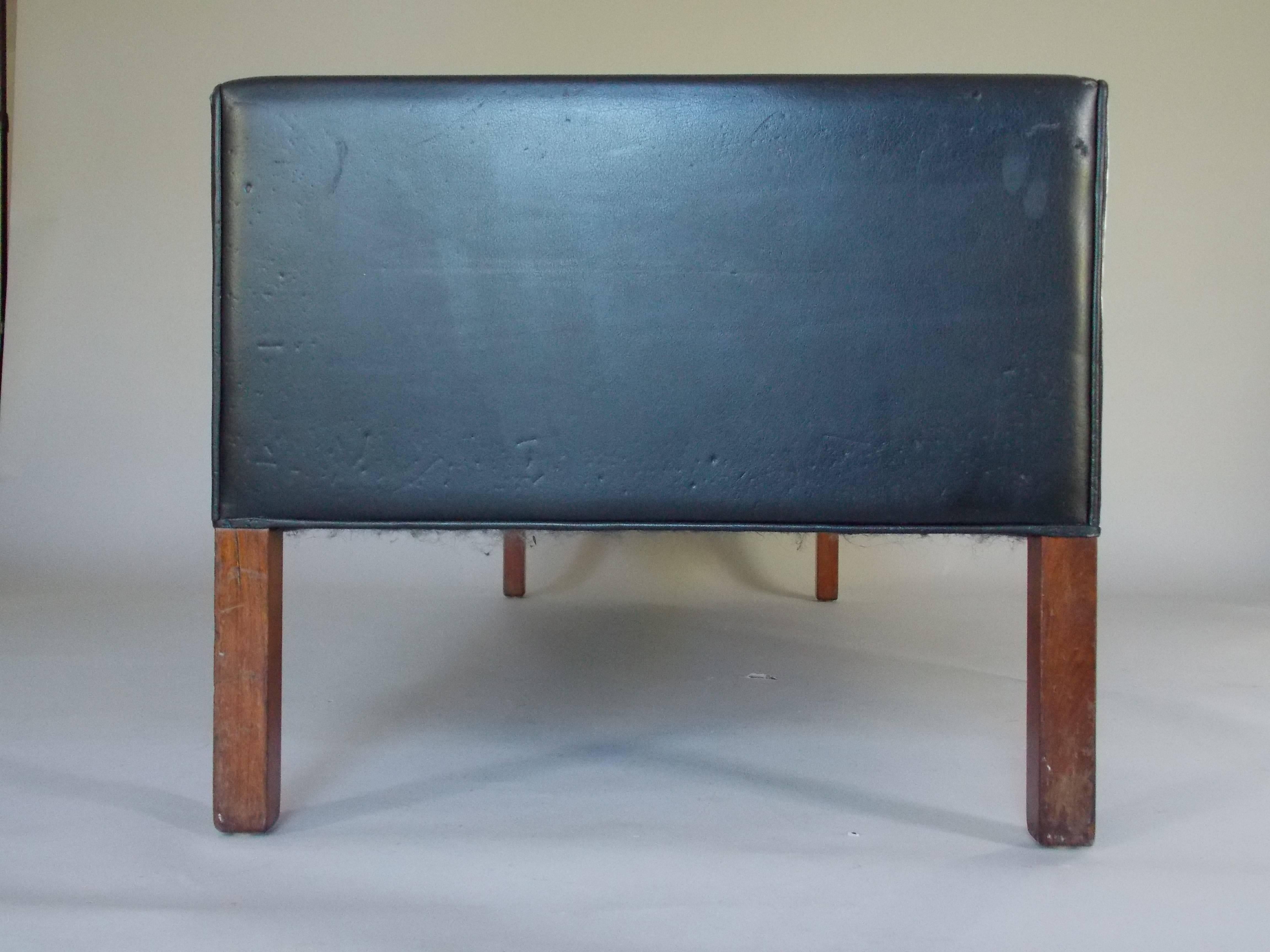 20th Century Leather Bench Jules Heumann Metropolitan Furniture