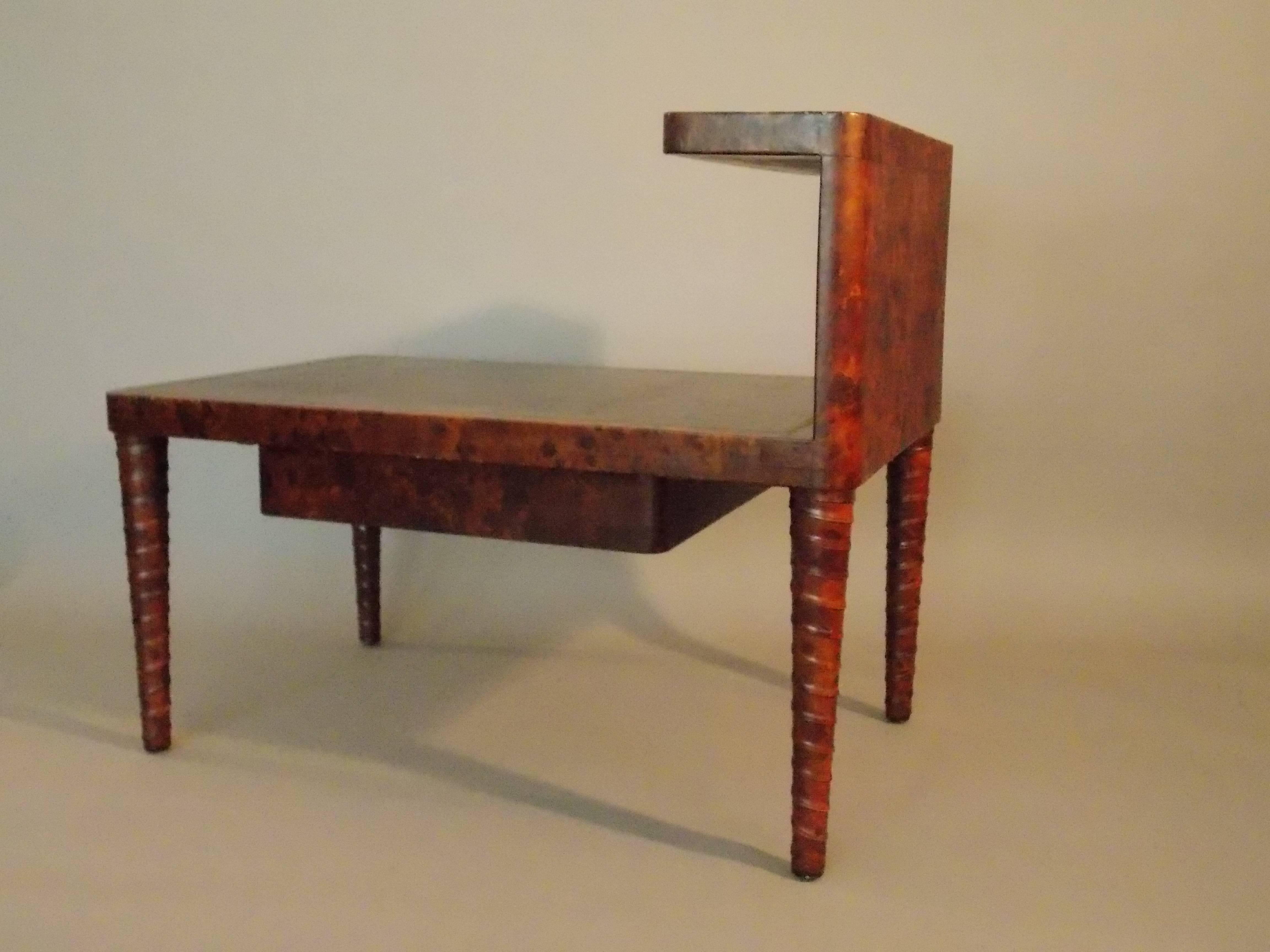 20th Century William Billy Haines Leather Table