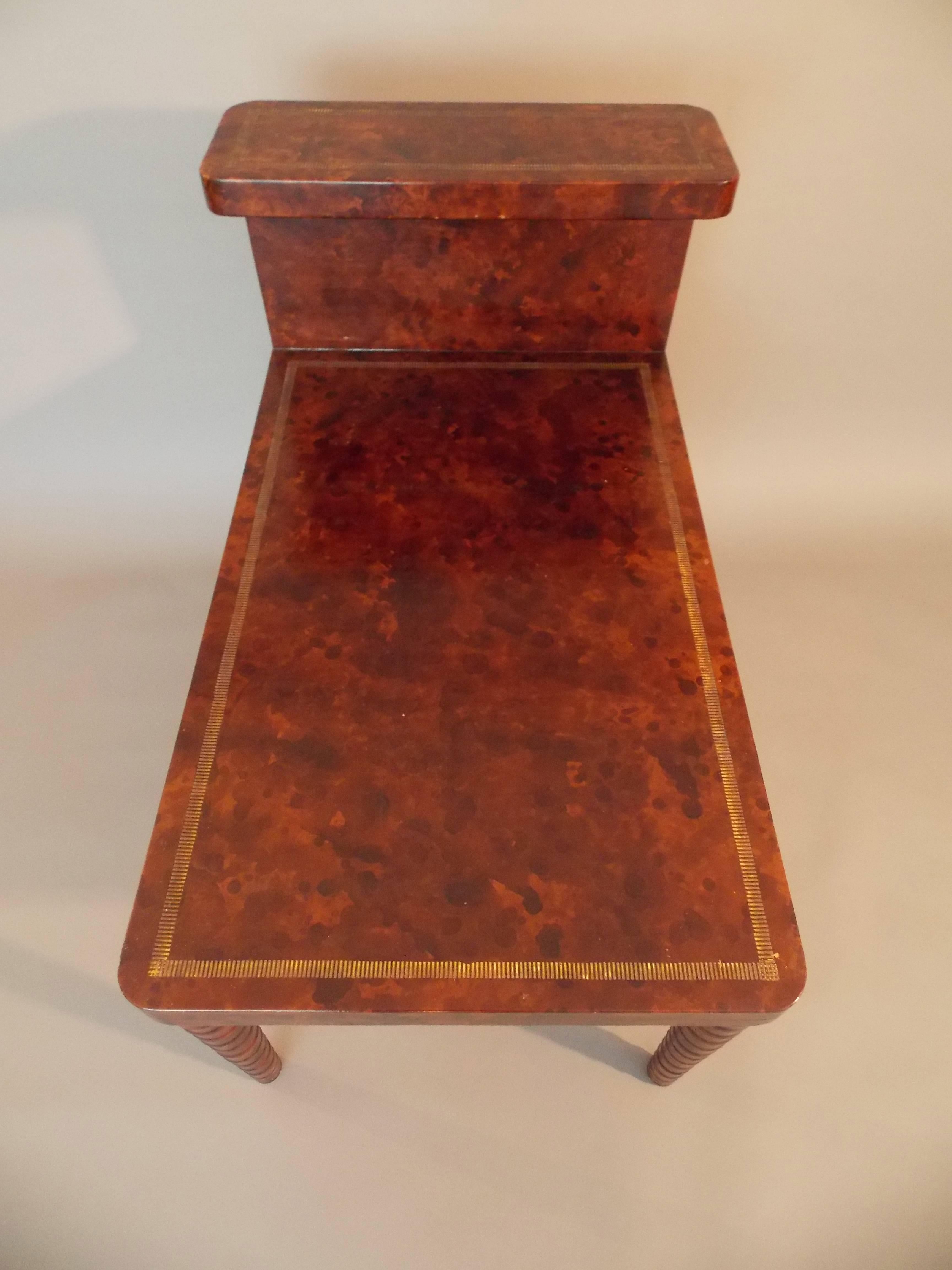 American William Billy Haines Leather Table