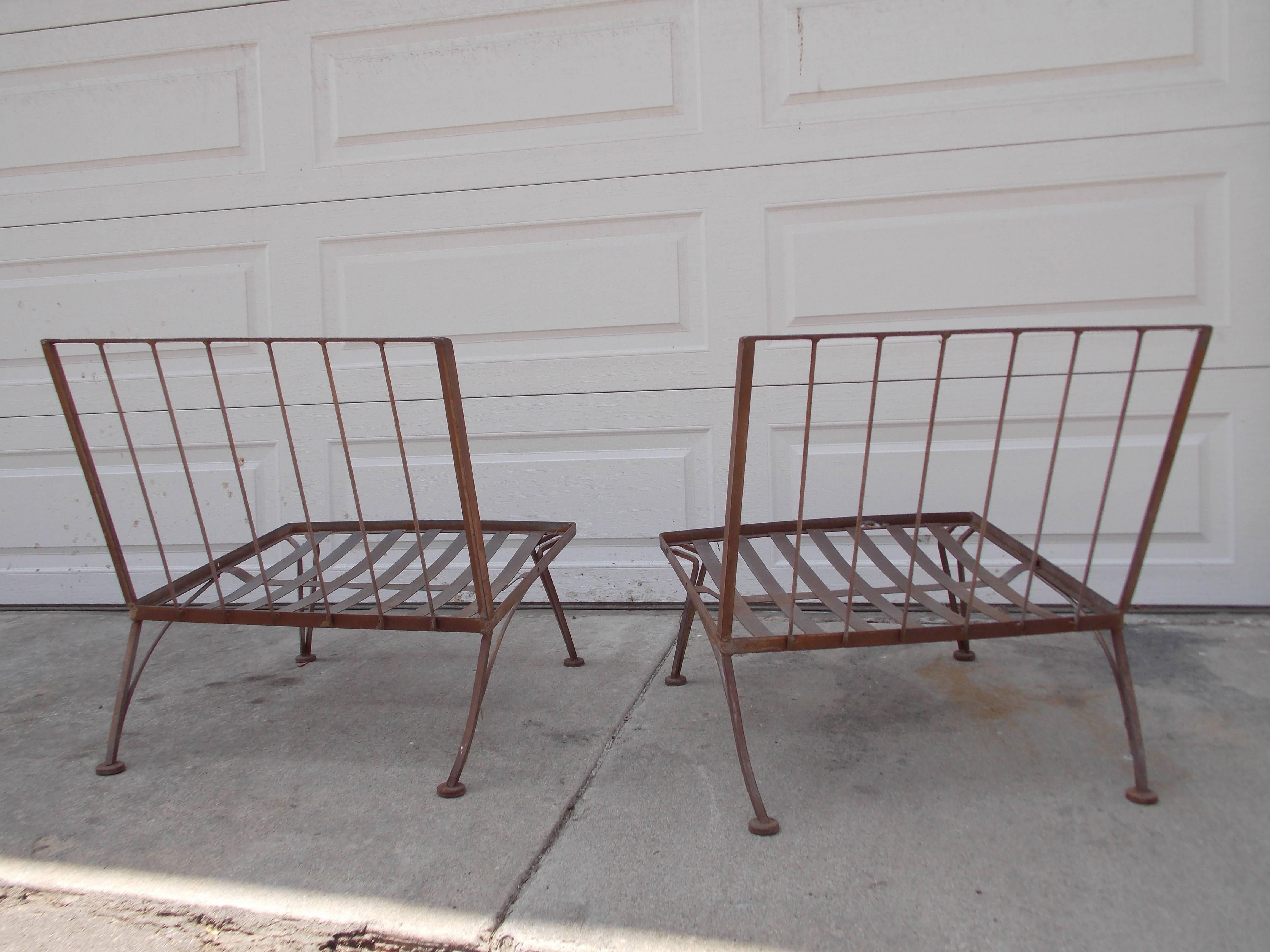 American Early Russell Woodard Iron Lounge Chairs