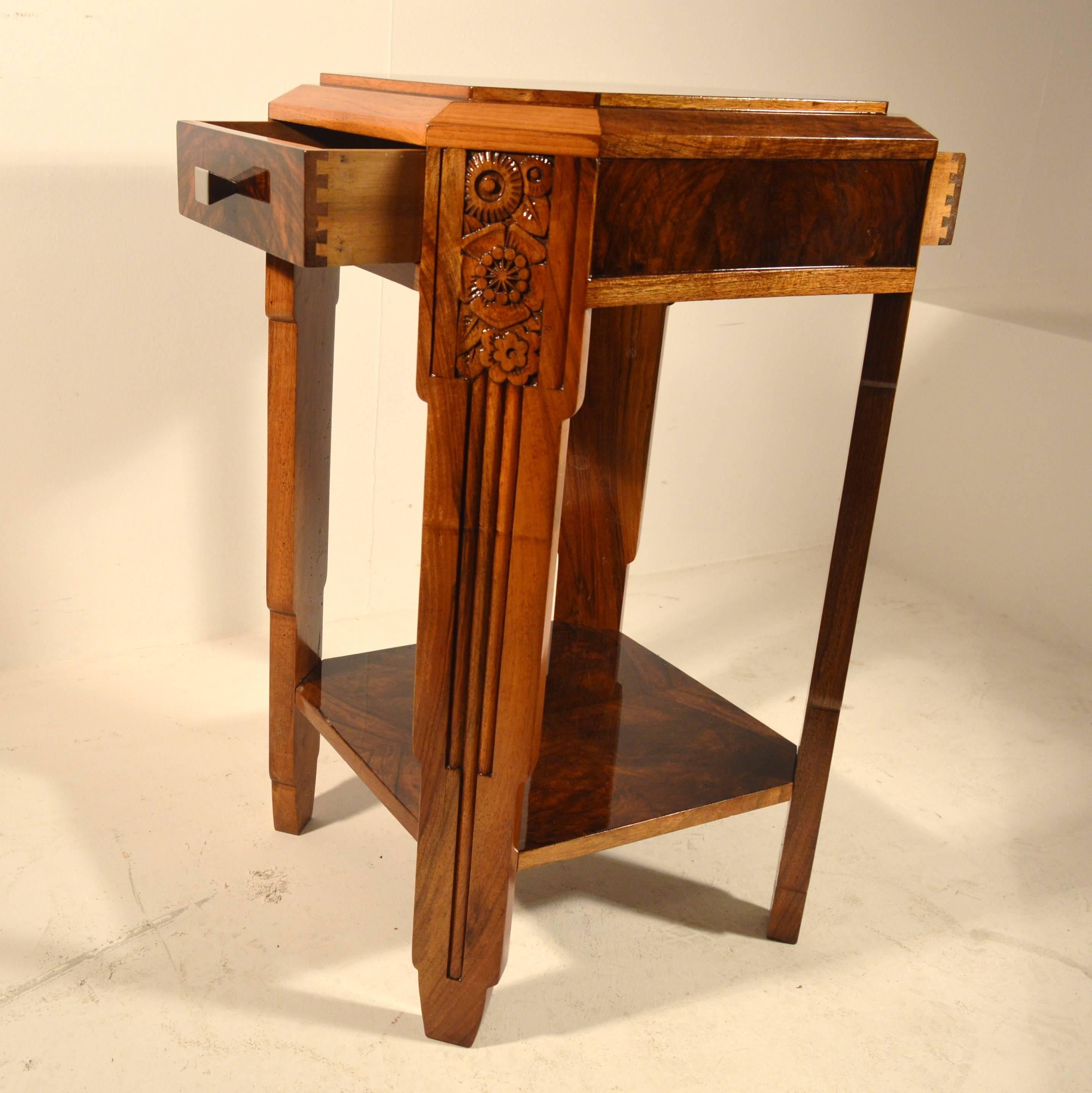 Art Deco Table Signed by Louis Majorelle in Walnut 3