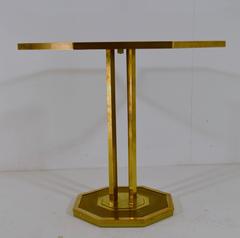 Octagonal Brass Cocktail Table, 1970s