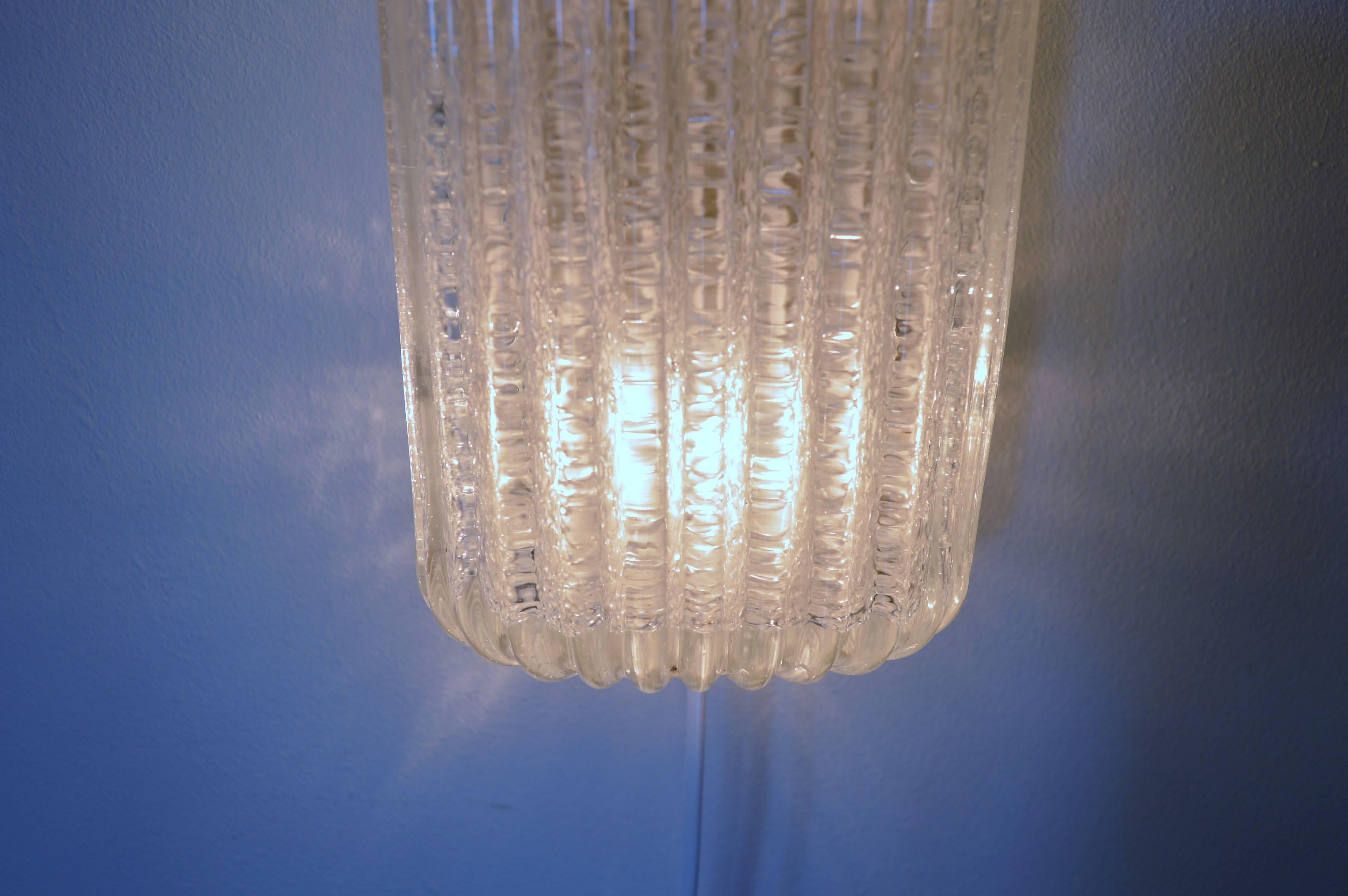 Pair of Large Art Deco Wall Lamps in Murano Glass 1