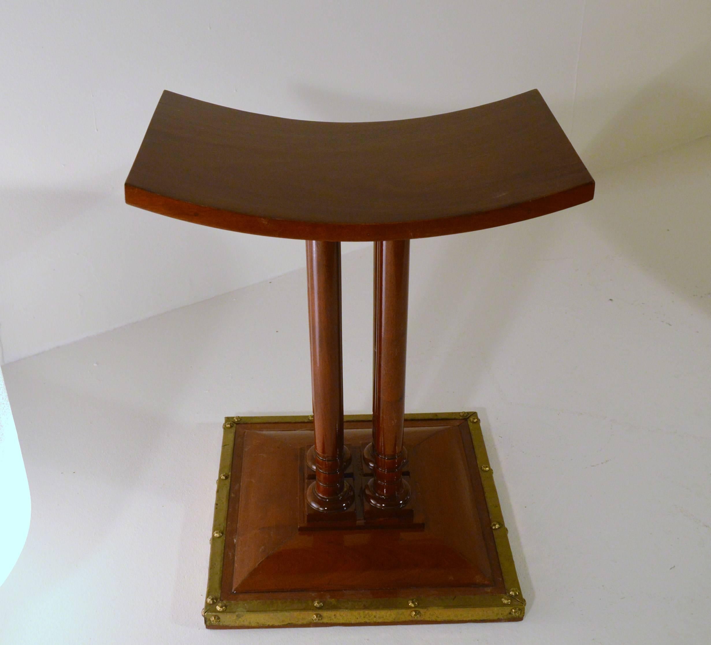 Copper Artdeco Tabouret in Solid Cuba-Mahogany