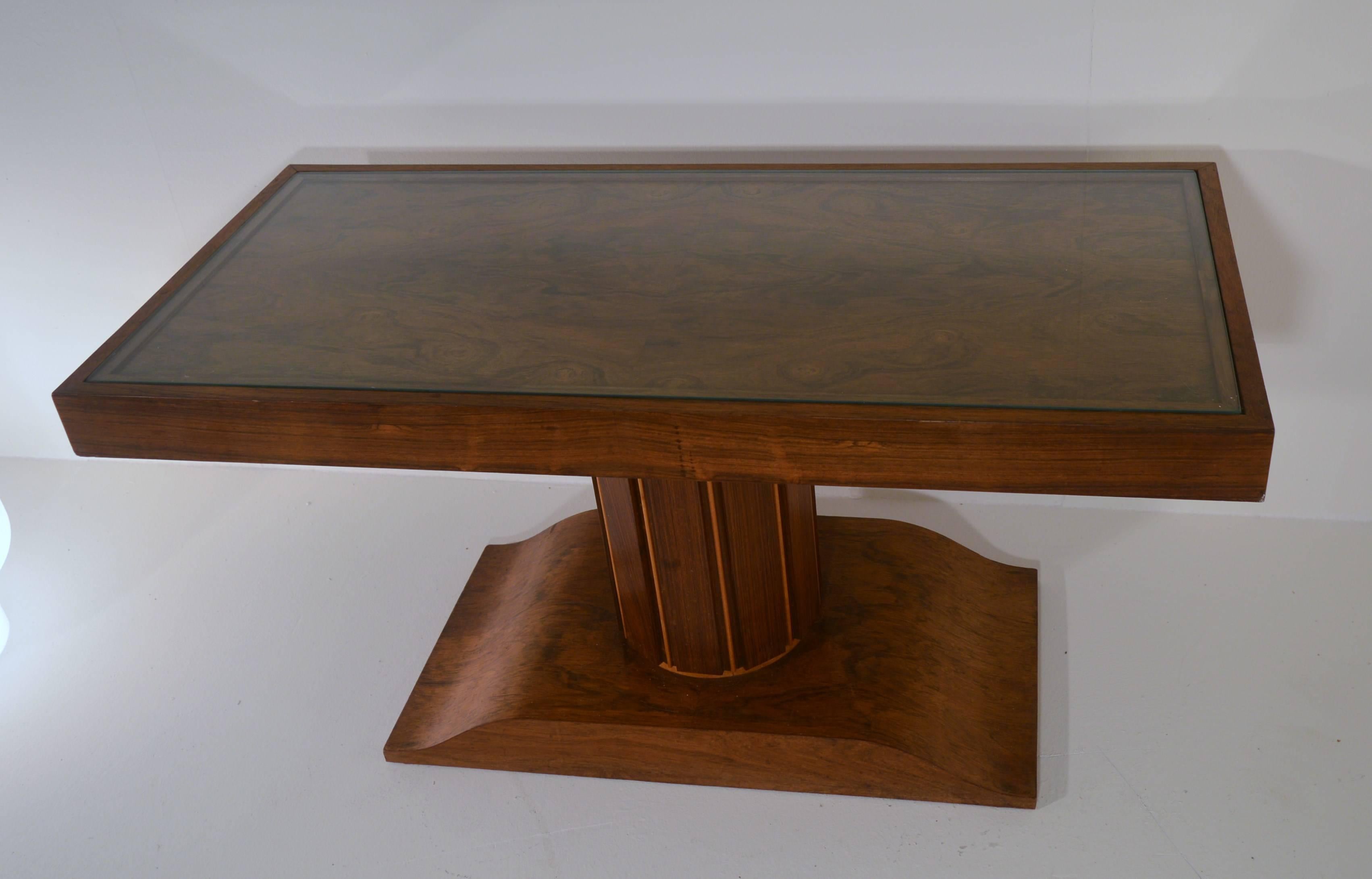 Art Deco Side Table in Rosewood and Sycamore Attributed to De Coene 2