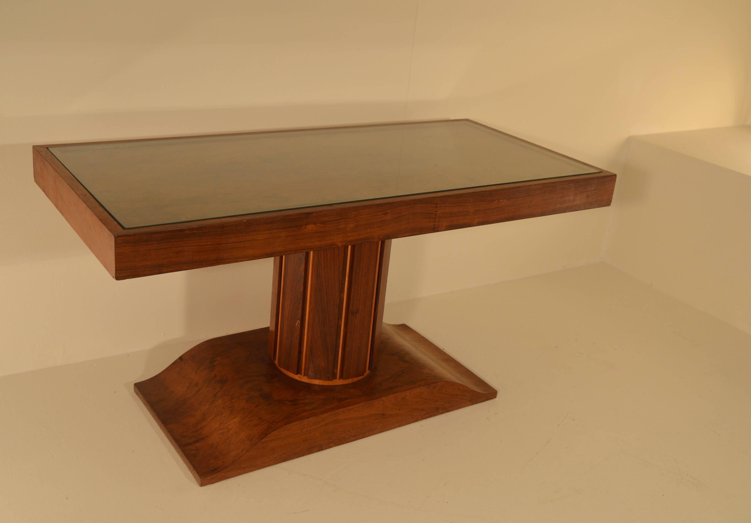 Art Deco Side Table in Rosewood and Sycamore Attributed to De Coene In Good Condition In Castenray, NL