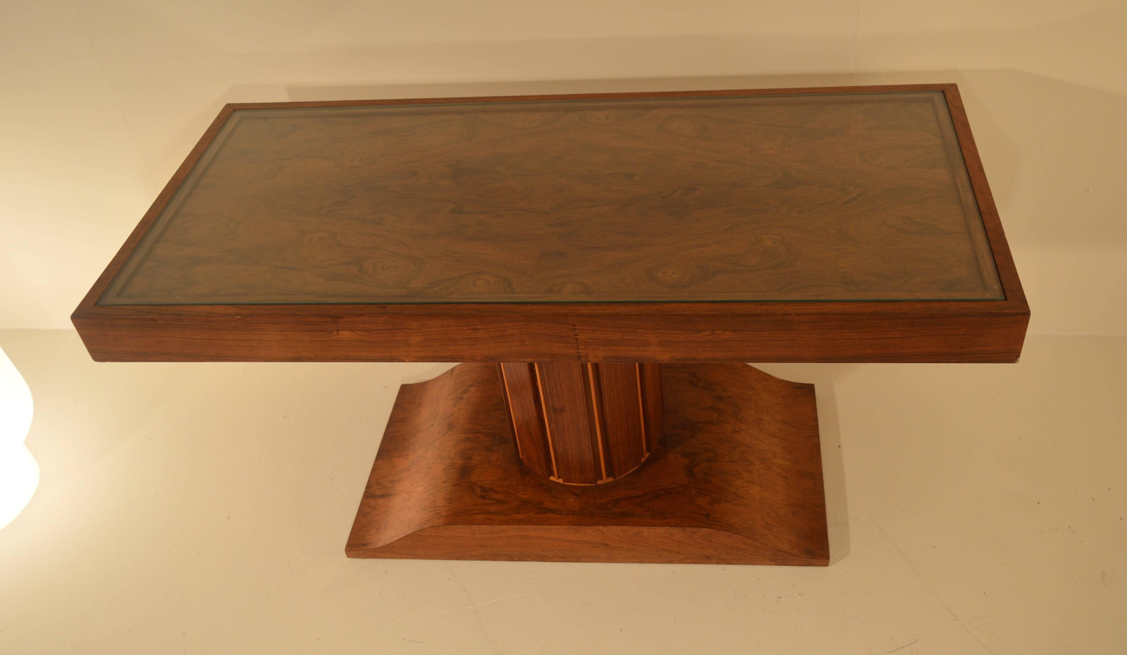 Art Deco Side Table in Rosewood and Sycamore Attributed to De Coene 3