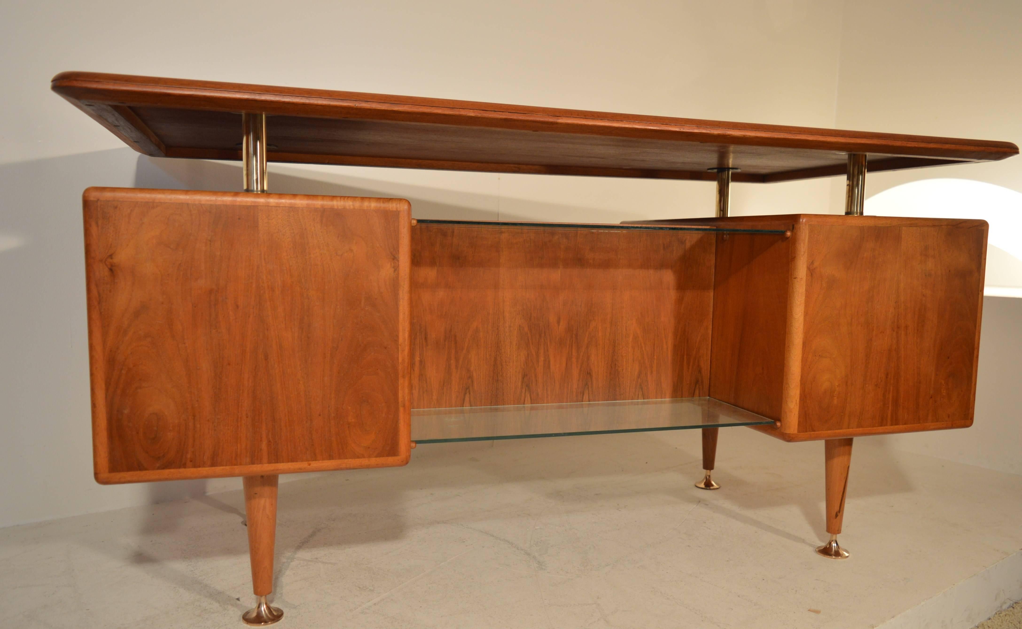 Writing Desk in Walnut with Original Chair by Abraham Patijn 1