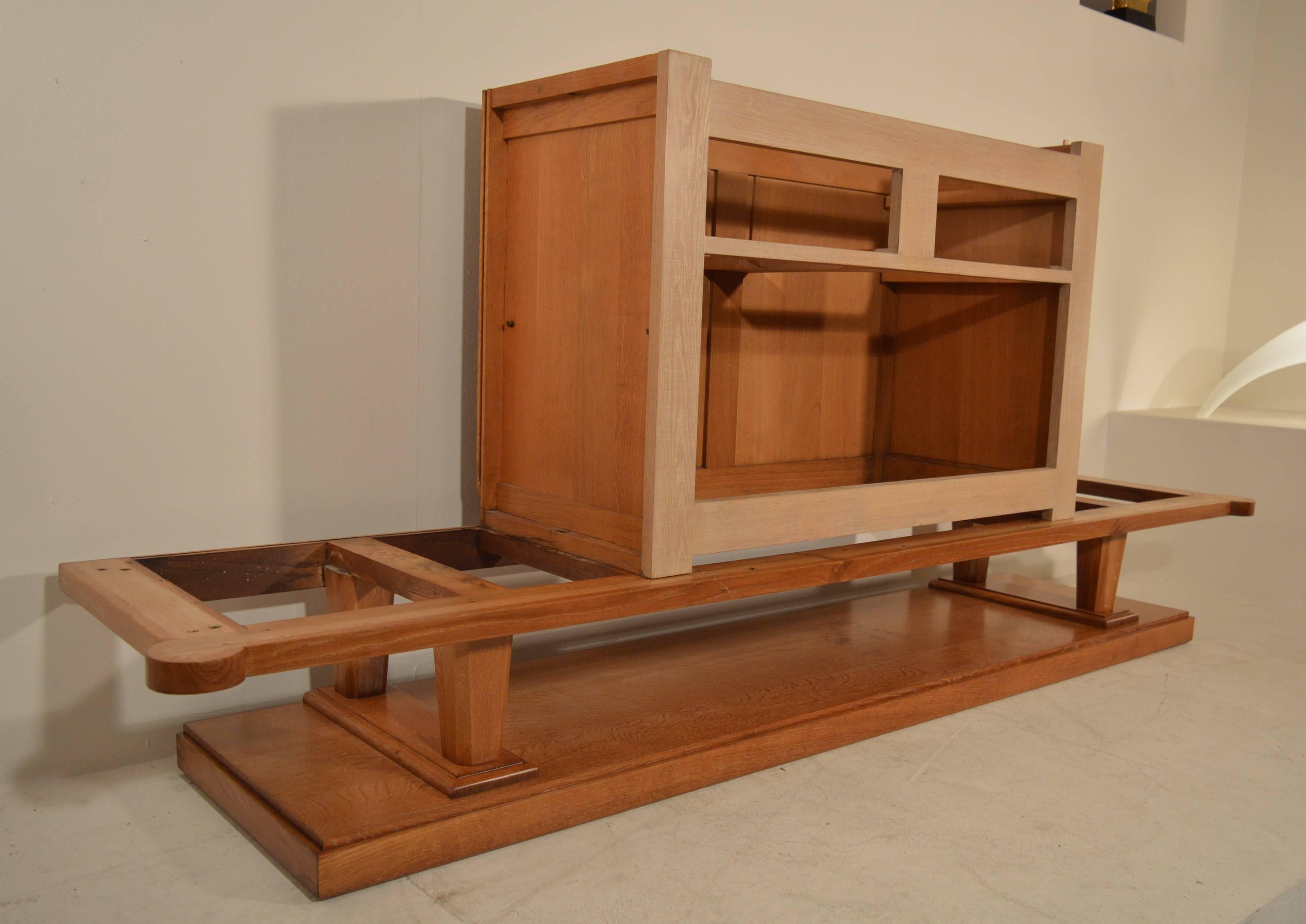 Art Deco Credenza in Oak in the Style of Charles Dudouyt and Jean-Charles Moreux