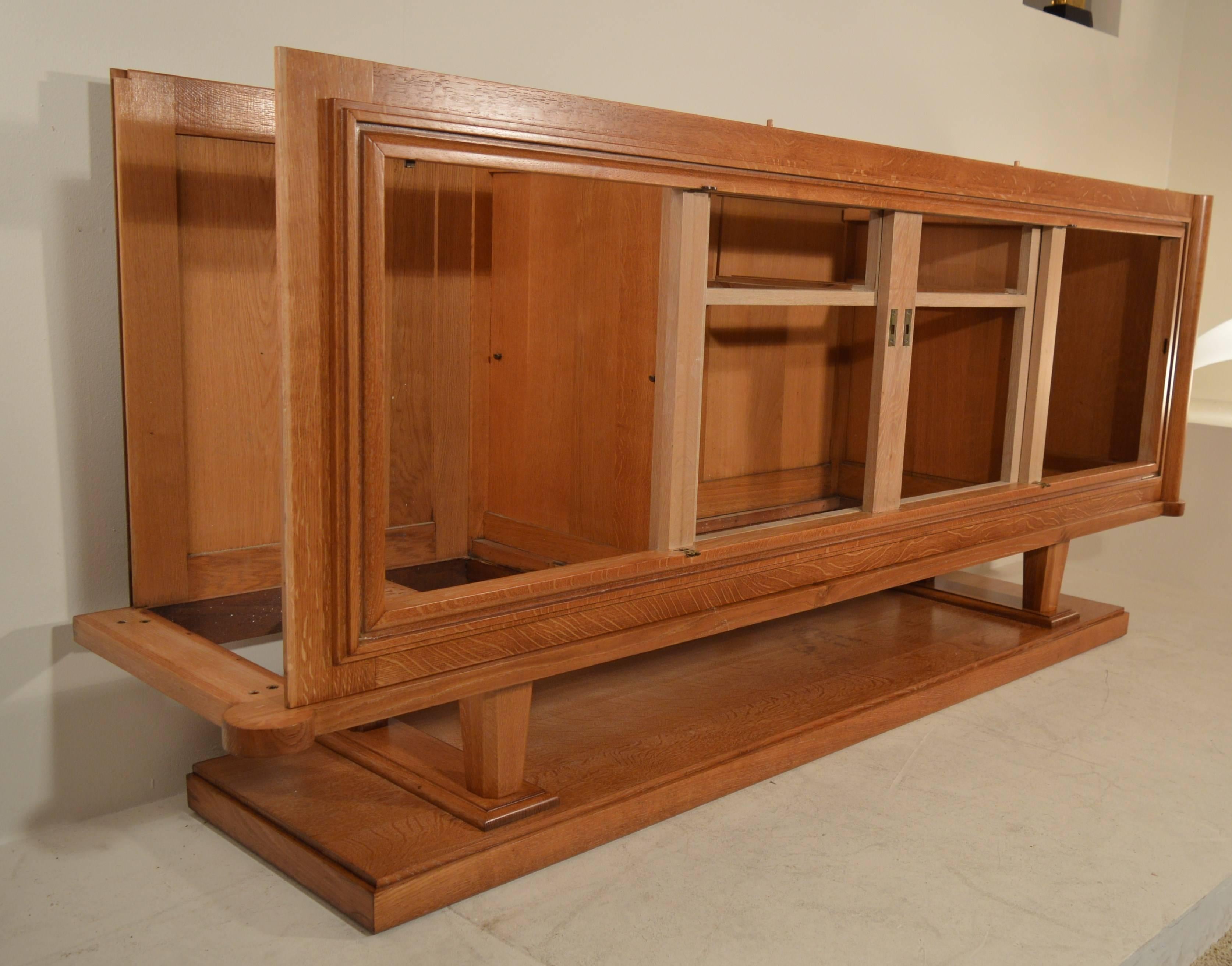 French Credenza in Oak in the Style of Charles Dudouyt and Jean-Charles Moreux