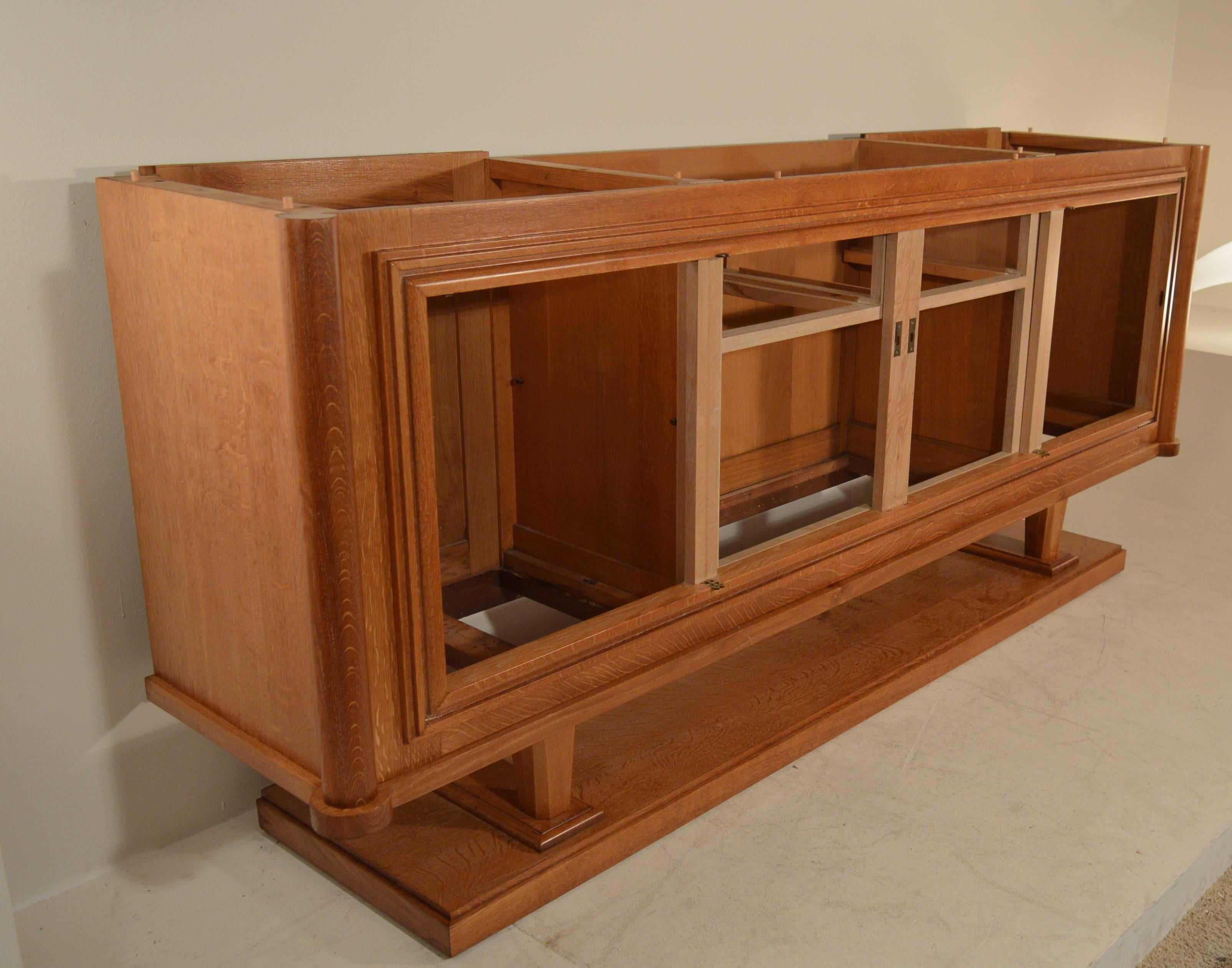 Credenza in Oak in the Style of Charles Dudouyt and Jean-Charles Moreux In Good Condition In Castenray, NL