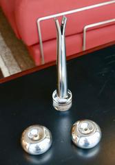 Silvered Metal and Glass Base Soliflore