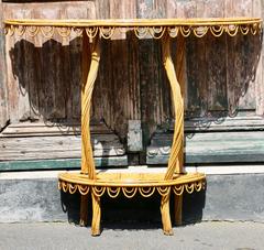 Large 1960s Italian Console in Bamboo Veneer