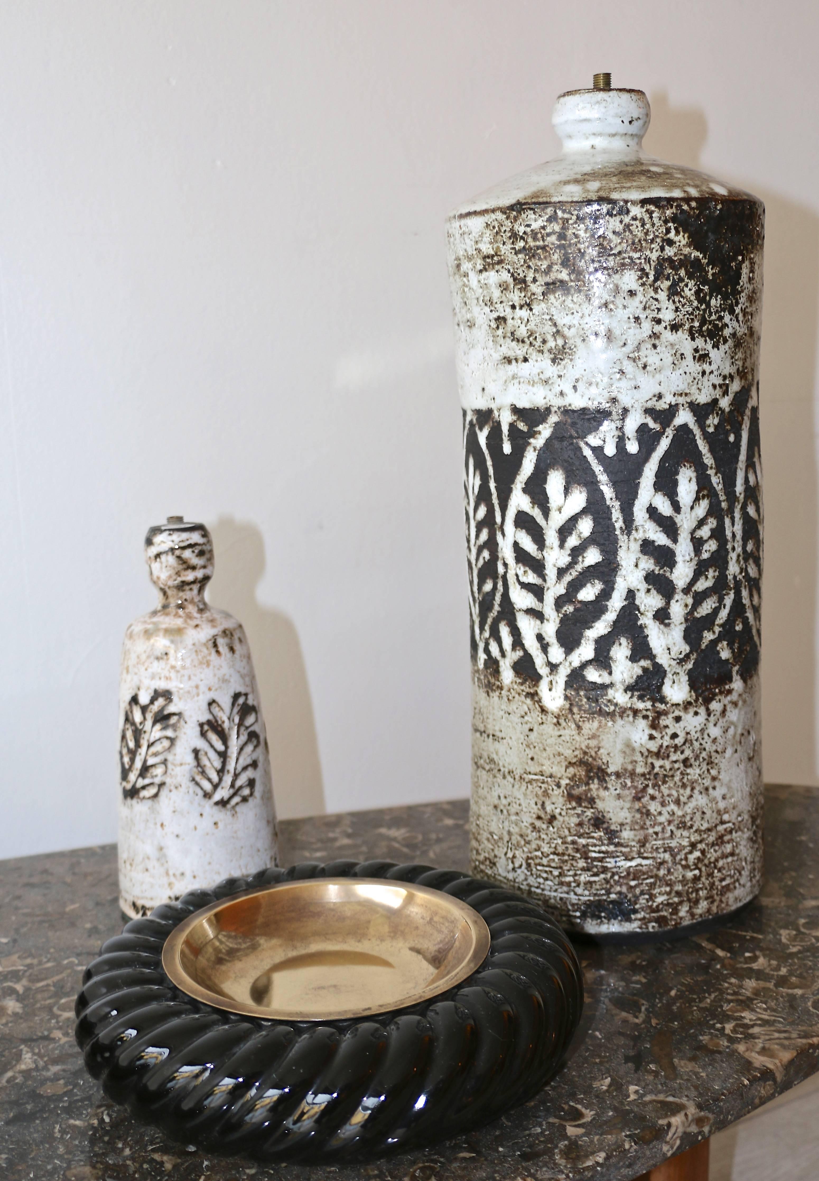 Enameled Ceramic and Brass Ashtray by Tommaso Barbi 1