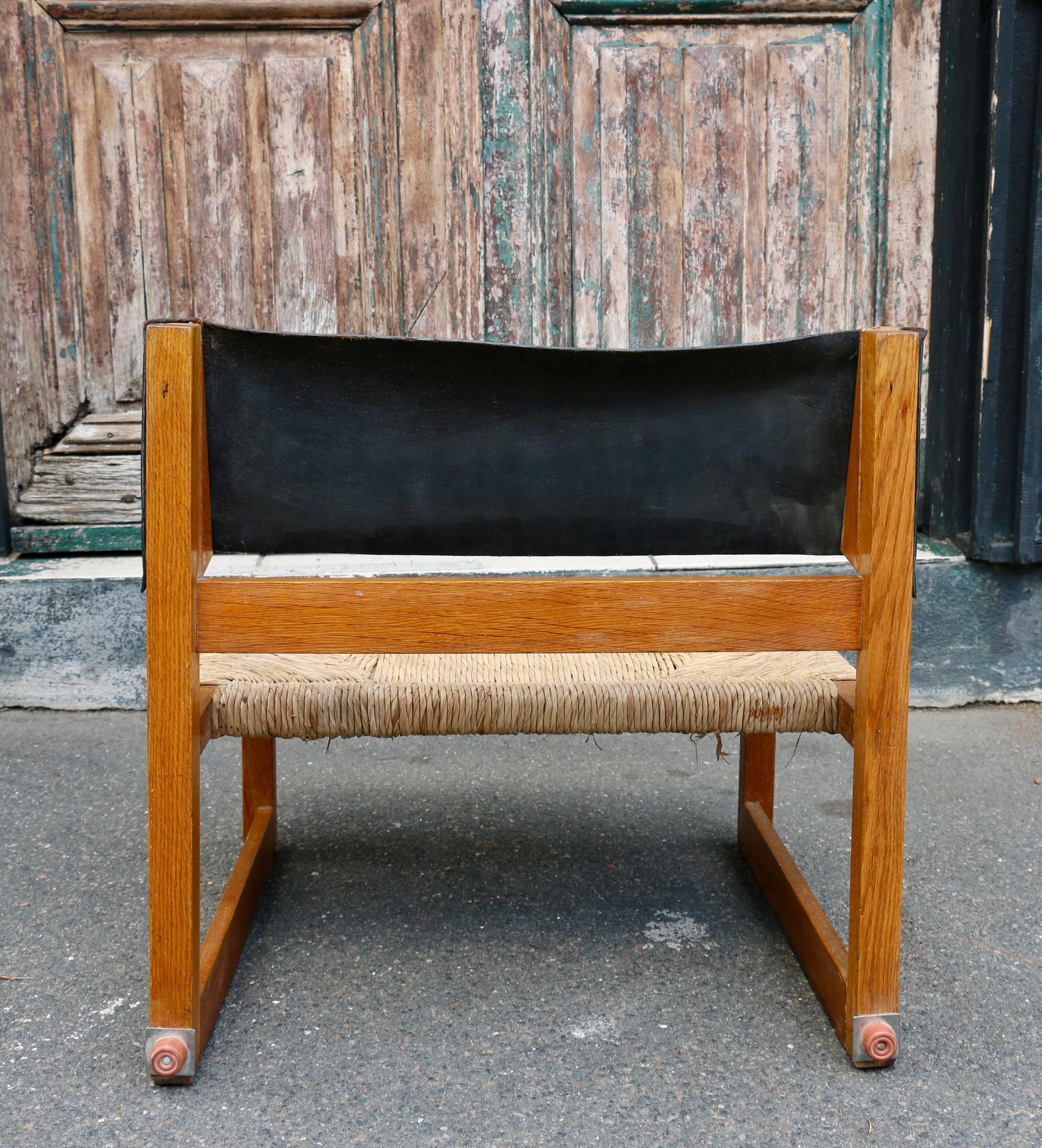 1963 Javier Carvajal Chair with Leather Backrest 2